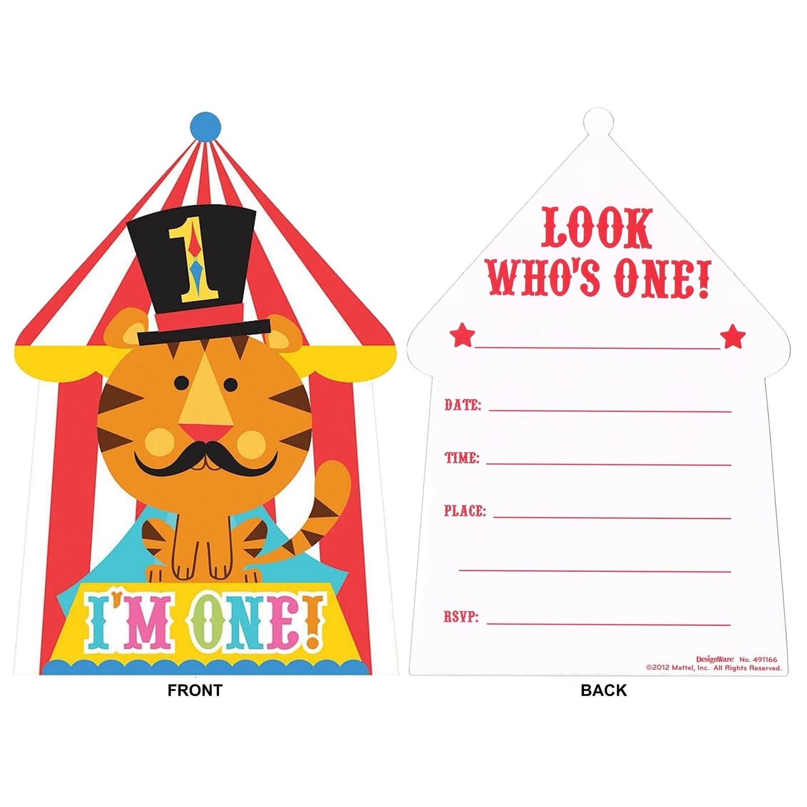 1st Birthday Circus Party Invitations (Pack of 8)