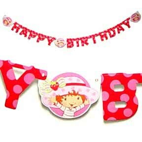 Strawberry Shortcake Happy Birthday Banner