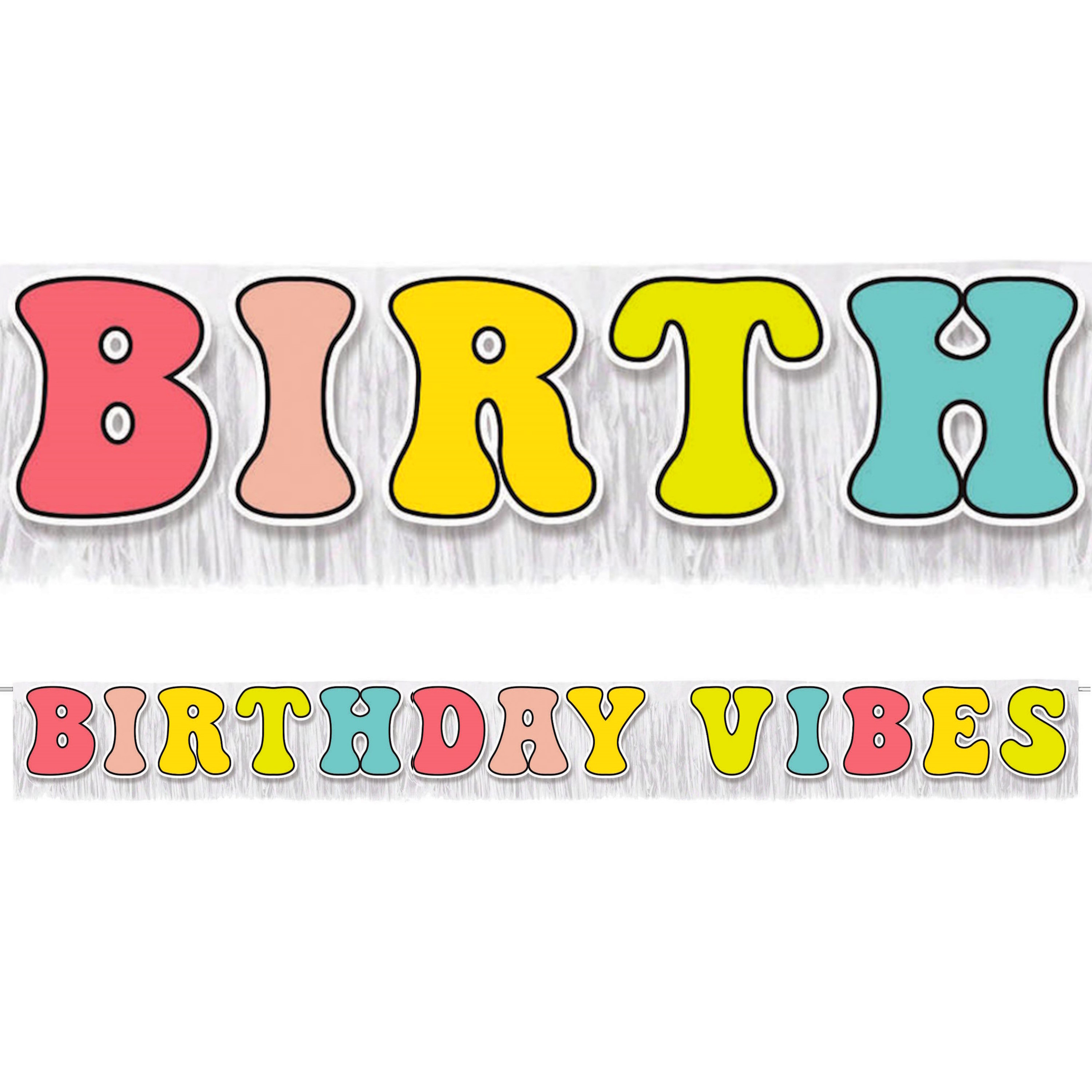Flower Power Fun Birthday Vibes Letter Banner 