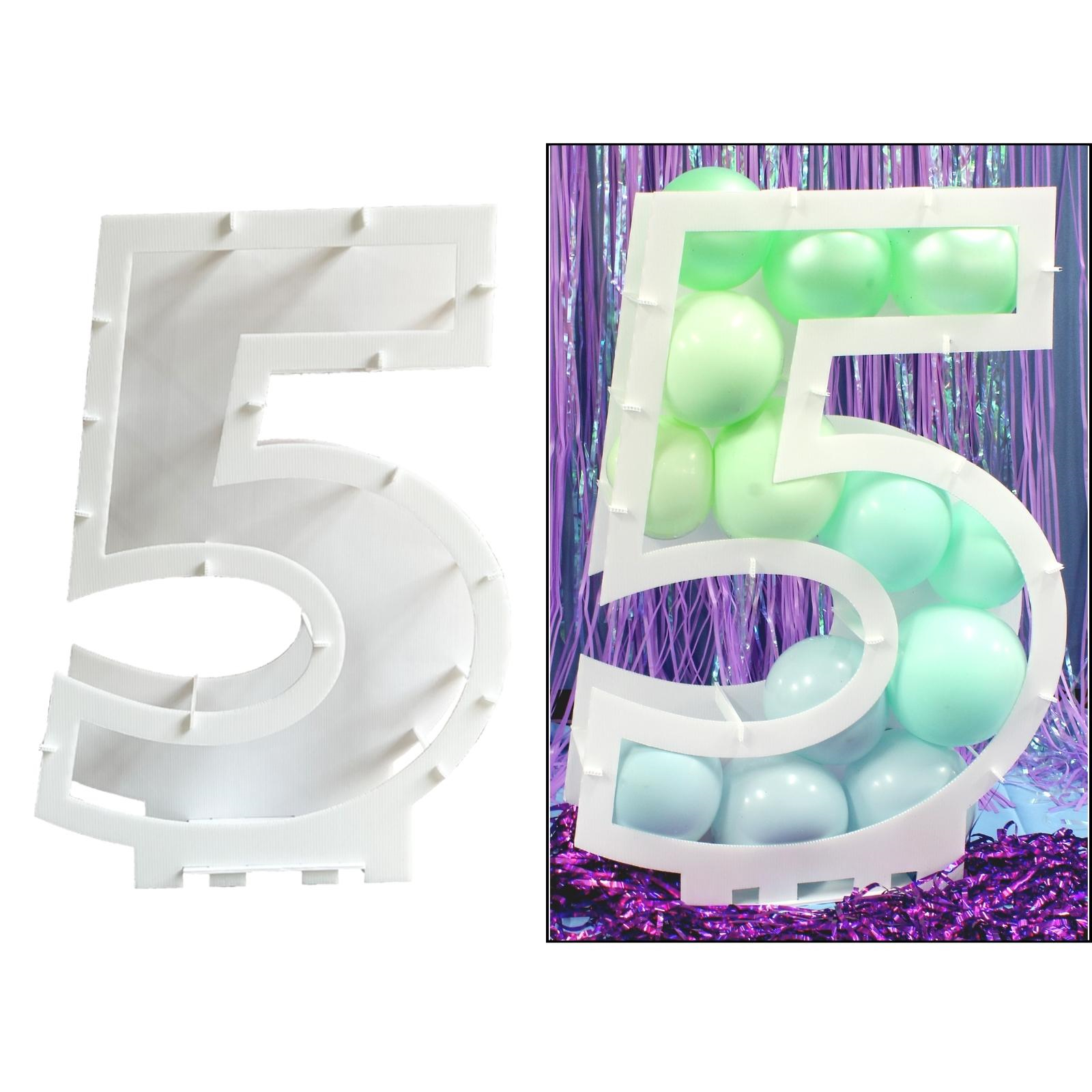 Number 5 Balloon Mosaic Frame (80cm)