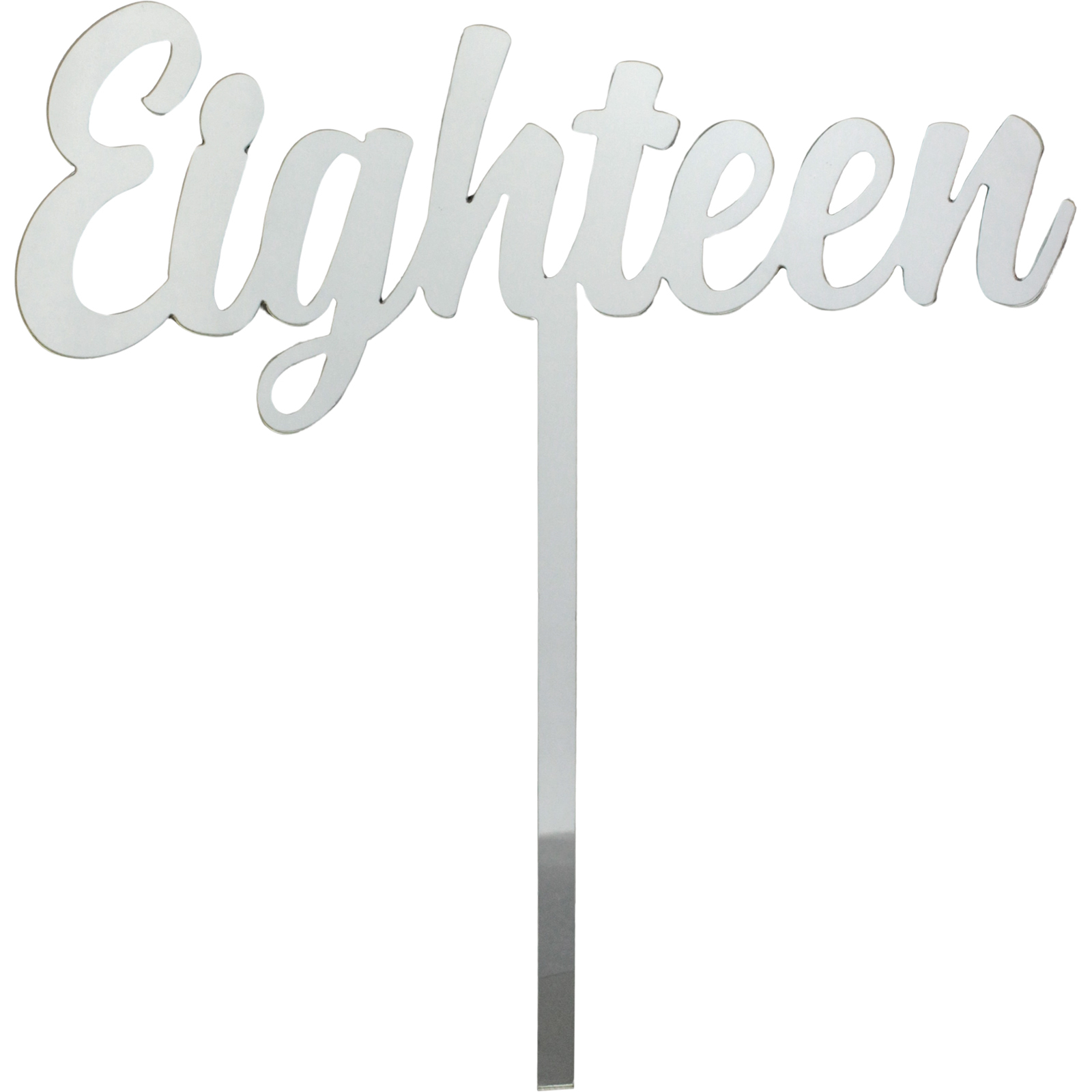 Eighteen Silver Acrylic Cake Topper