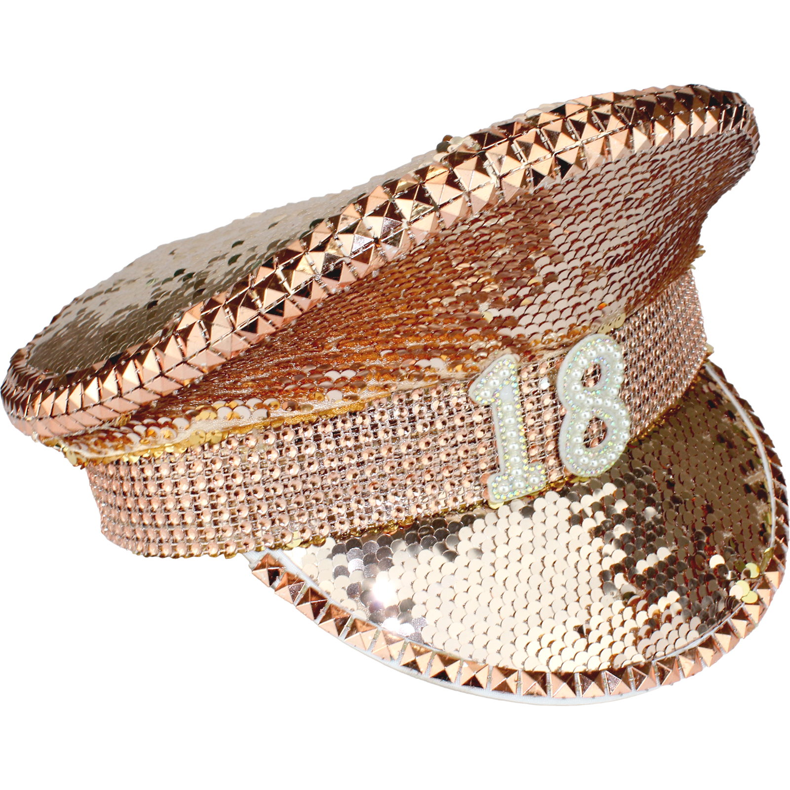 Rose Gold 18th Sequin Hat