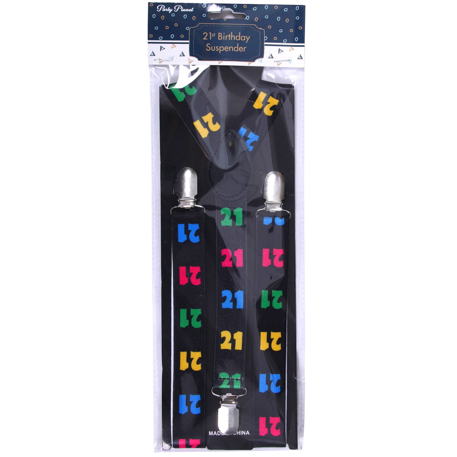 Colourful 21st Birthday Suspenders