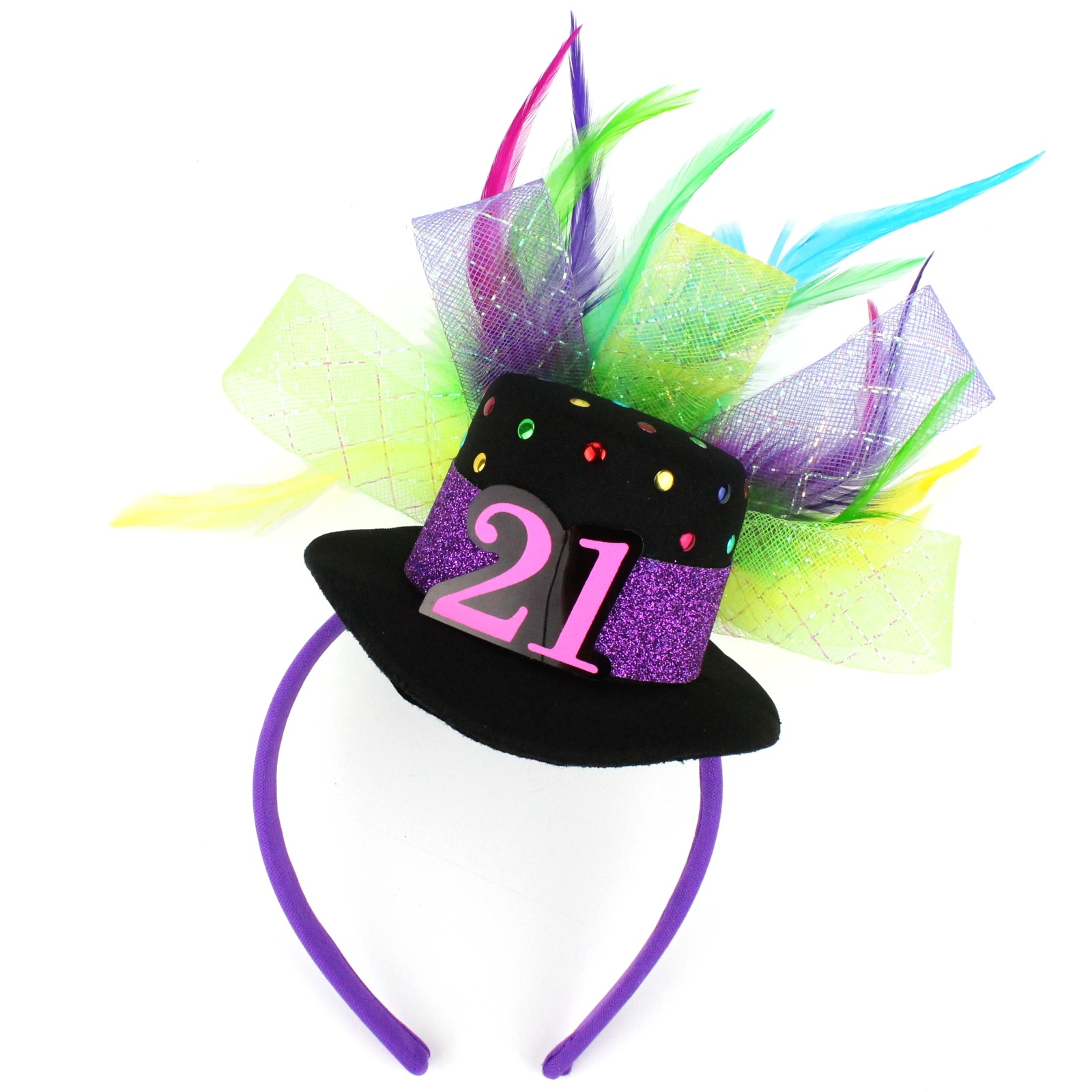 21st Colourful Mini Hat Headband 