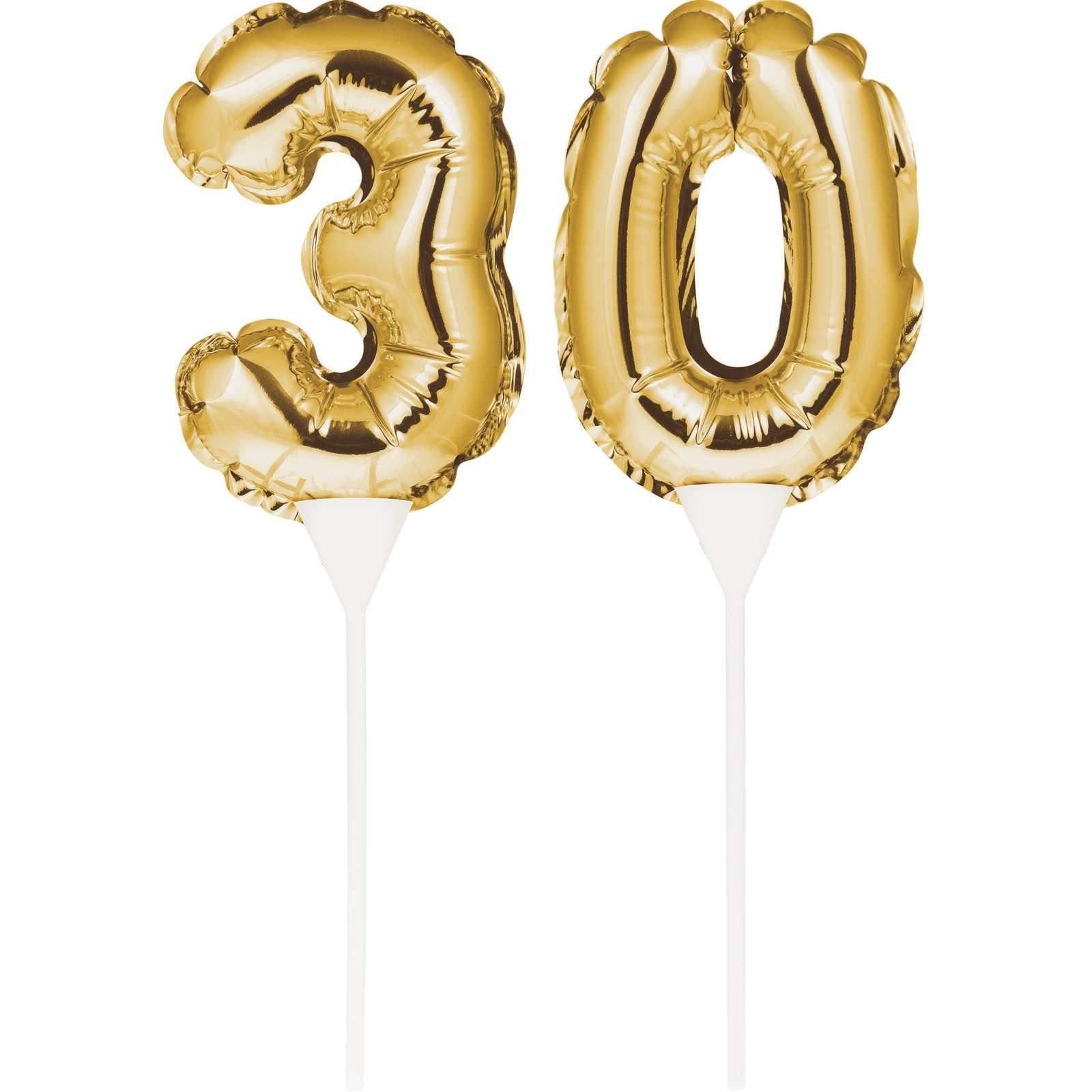 Gold 30 Balloon Cake Topper