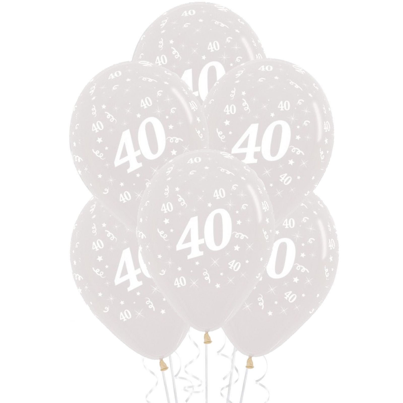 Sempertex 40th Jewel Crystal Clear Balloons (Pack of 6)
