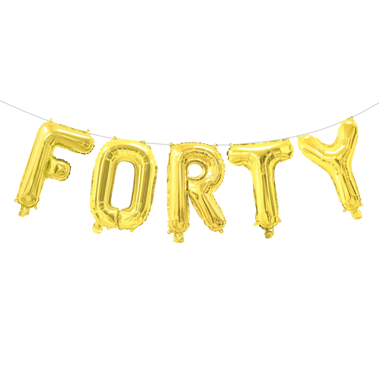 Gold 40th Birthday Foil Balloon Letter Pack  (Air Fill)