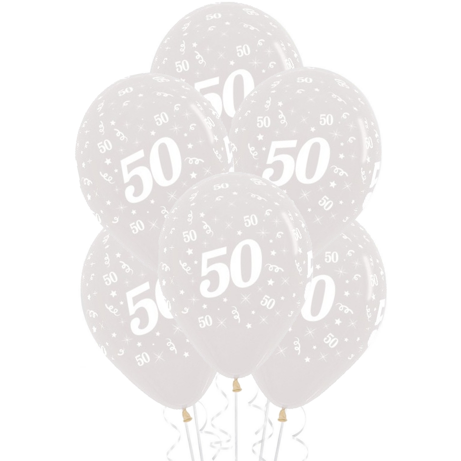 Sempertex 50th Jewel Crystal Clear Balloons (Pack of 6)