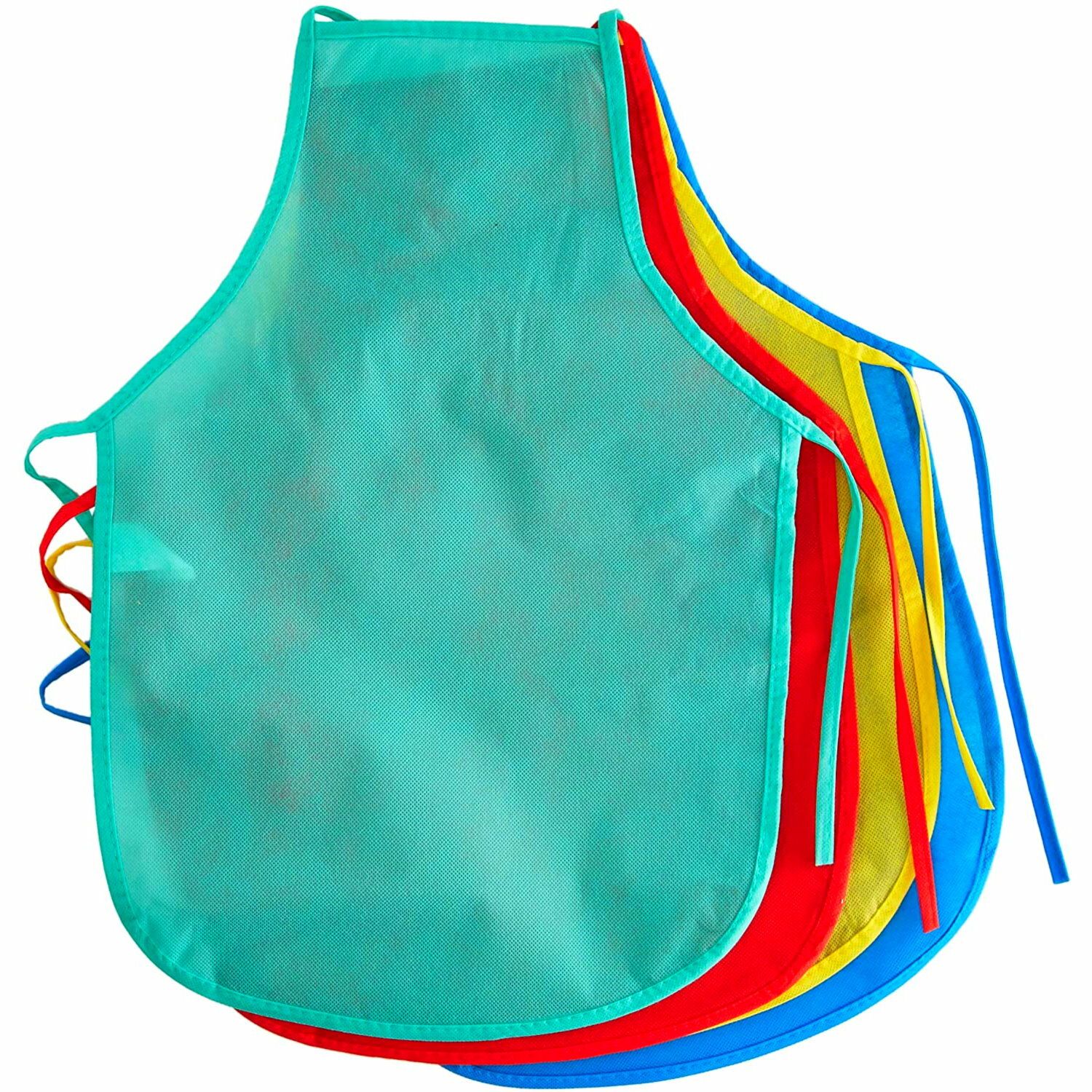 Children's Assorted Coloured Aprons (Pack of 12)