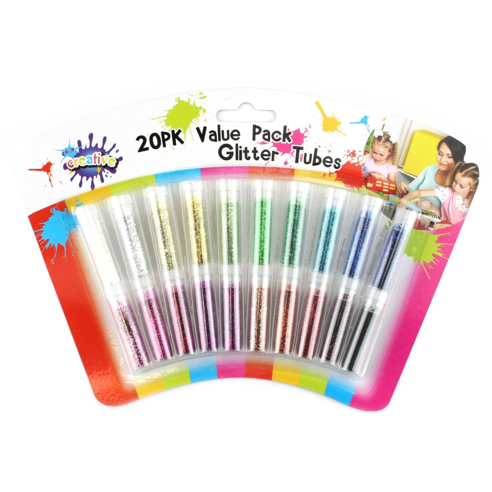 Coloured Glitter Tubes (Value Pack of 20)