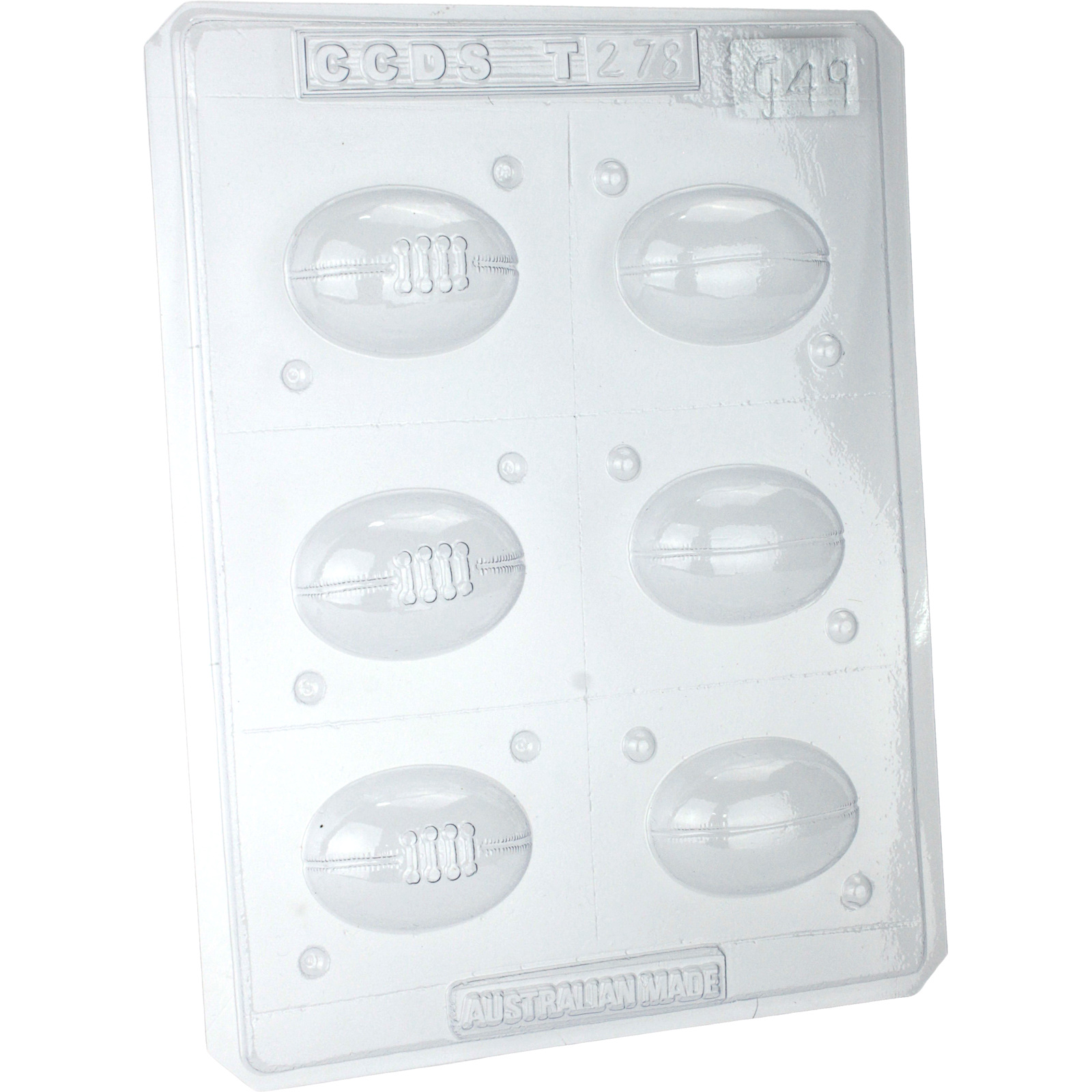 Football Plastic Chocolate Moulds (1 Sheet) 