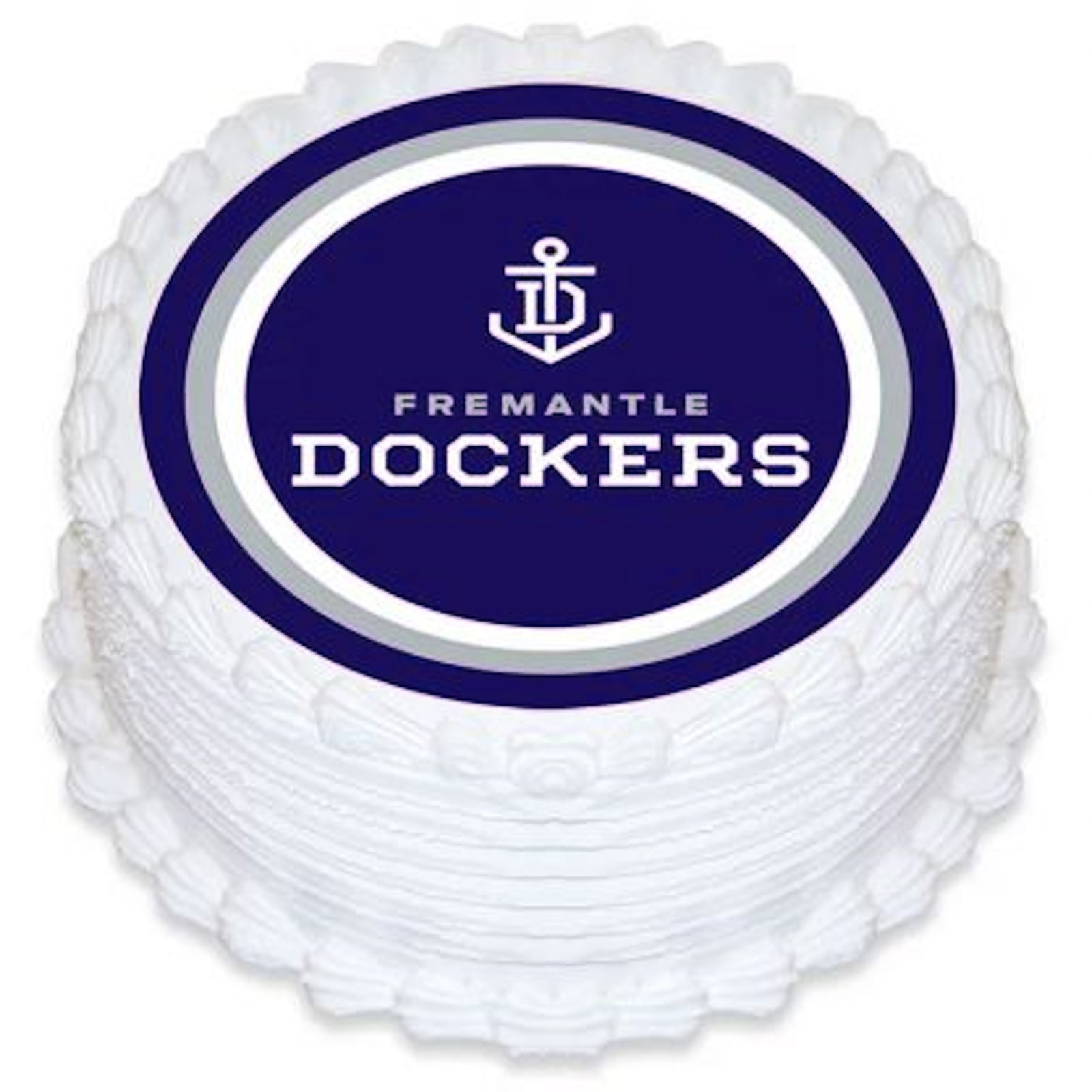 Fremantle Football Club Round Edible Icing Cake Decoration