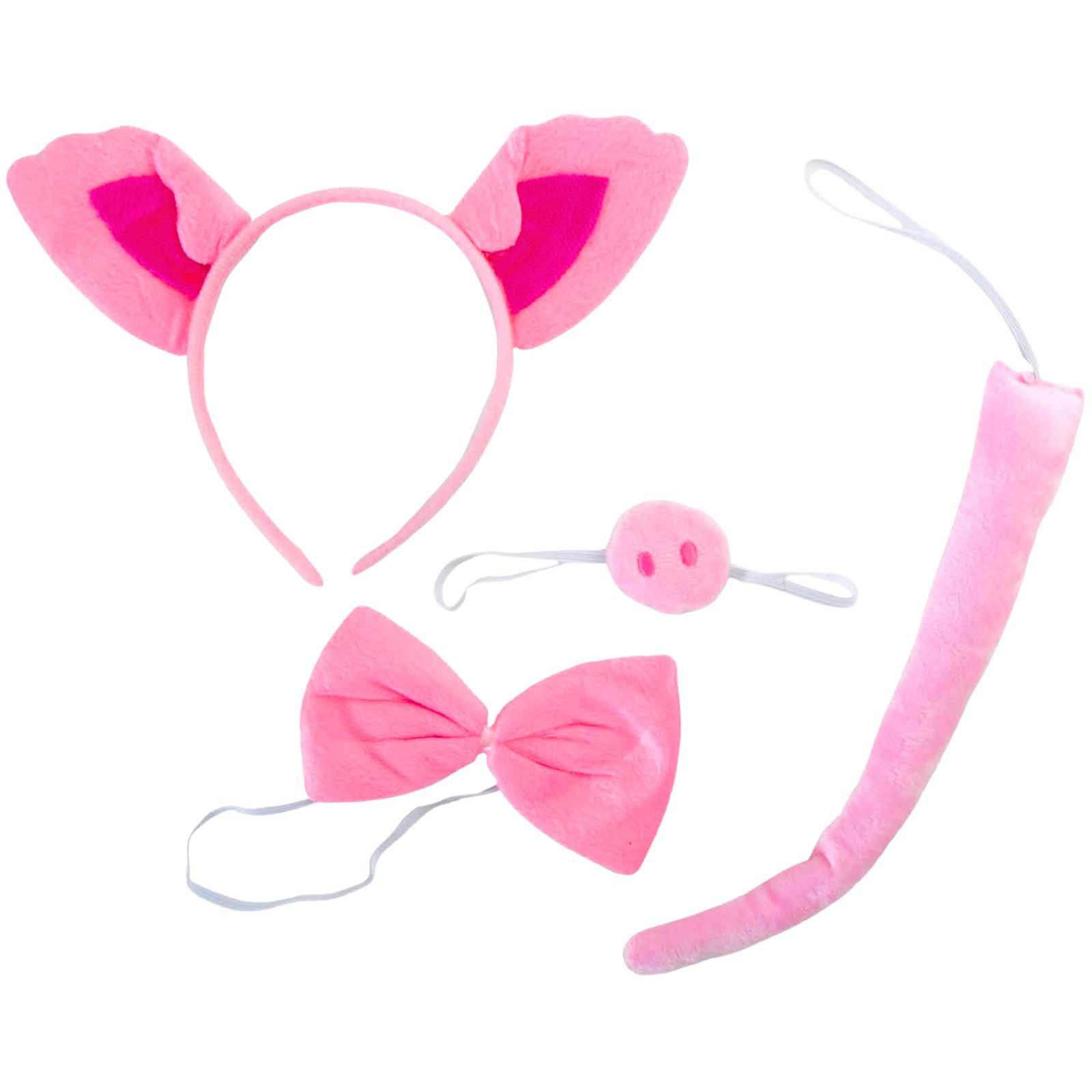 Pink Pig Ears and Tail Costume Set