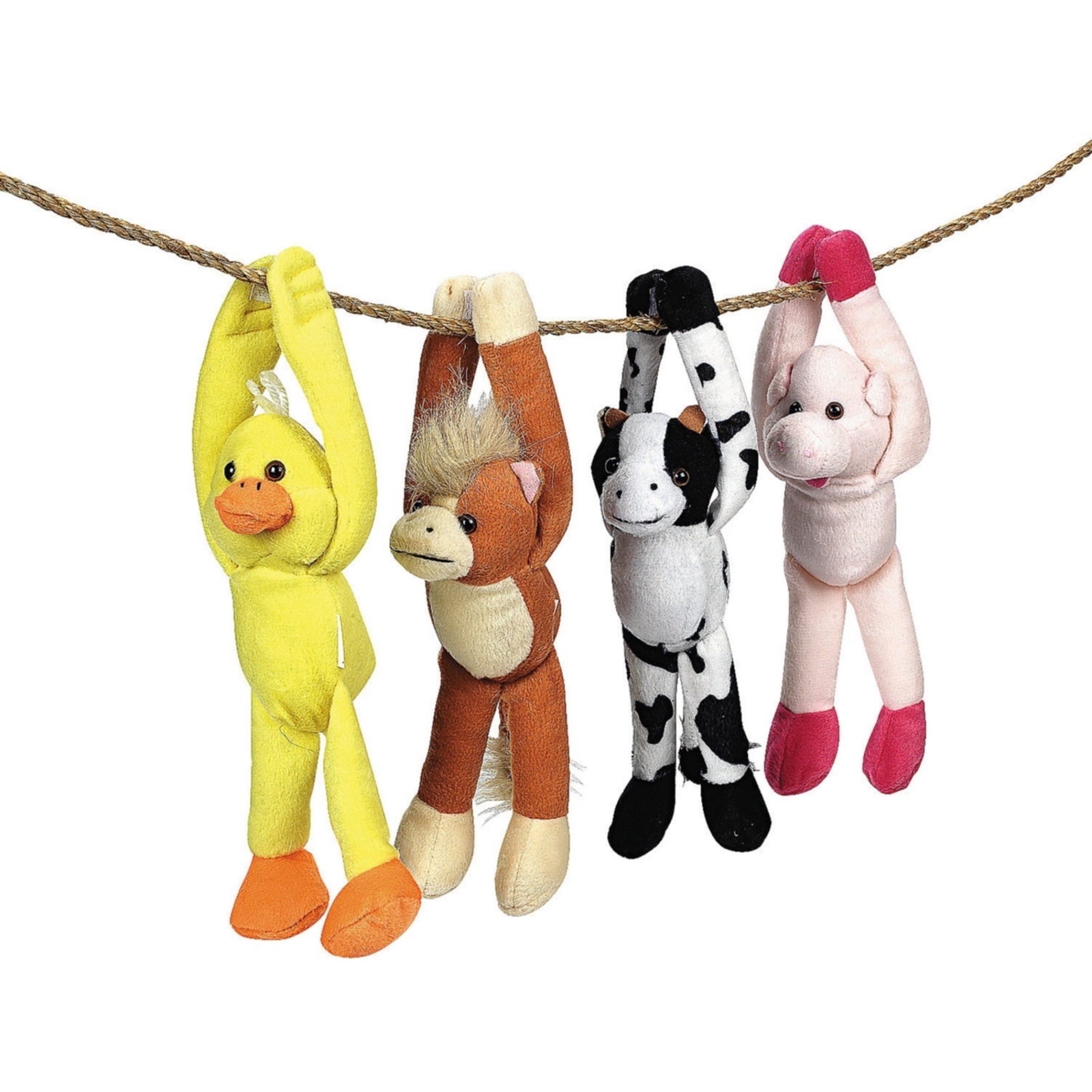 Stuffed Long Arm Farm Animals (Pack of 12)