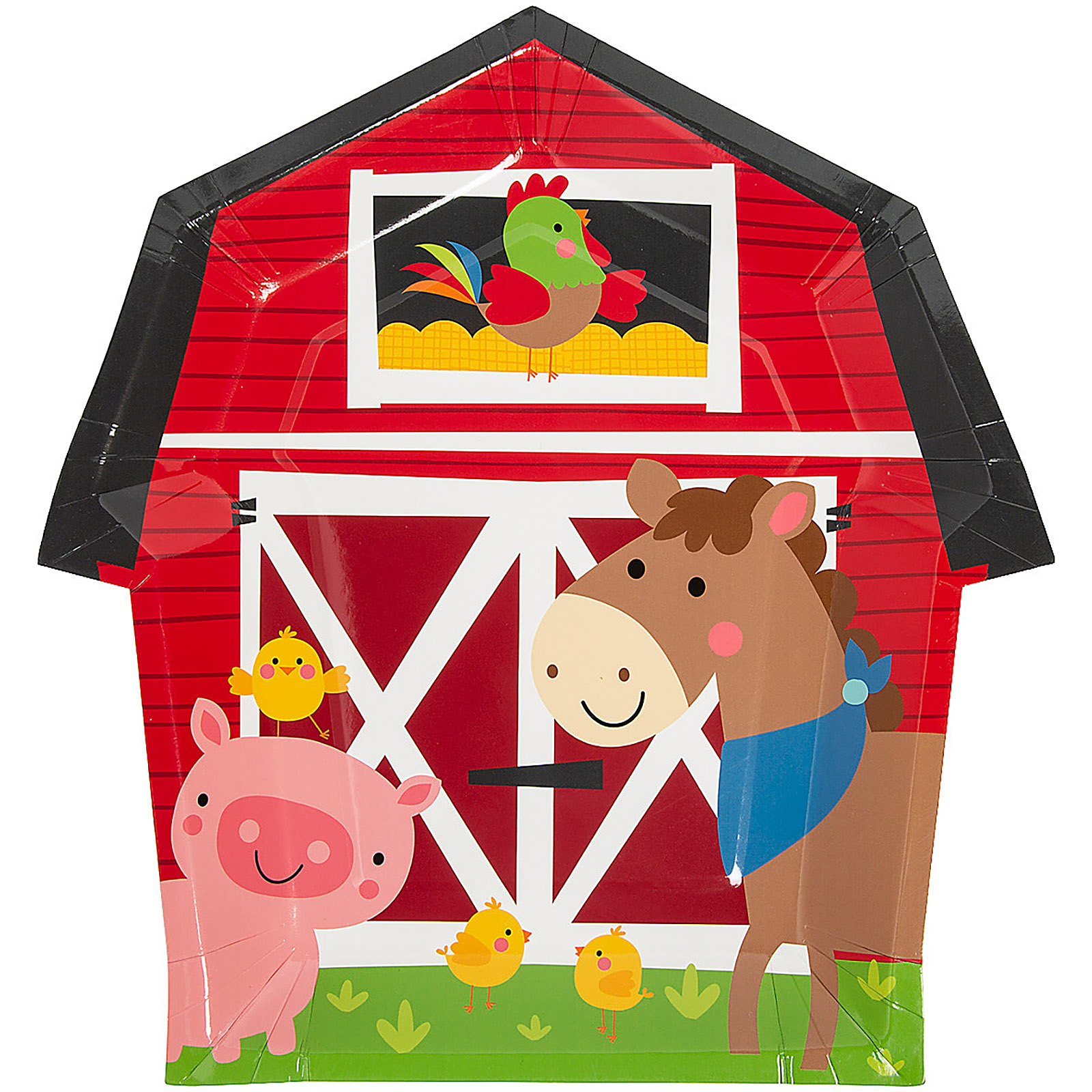 Farm Party Fun Large Barn Paper Plates (Pack of 8) 