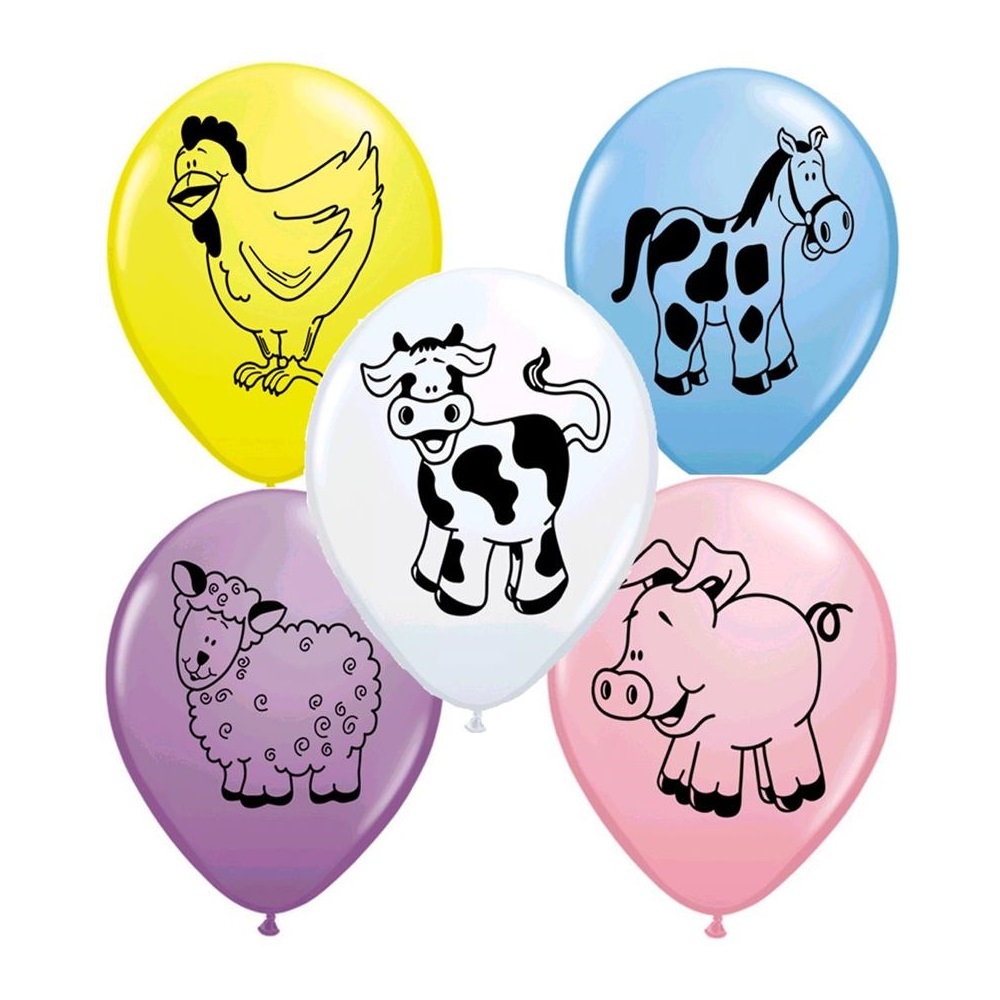 Farm Animals Balloons (Pack of 12)