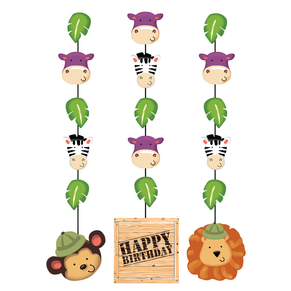 Safari Adventure Hanging Decorations (Pack of 3)