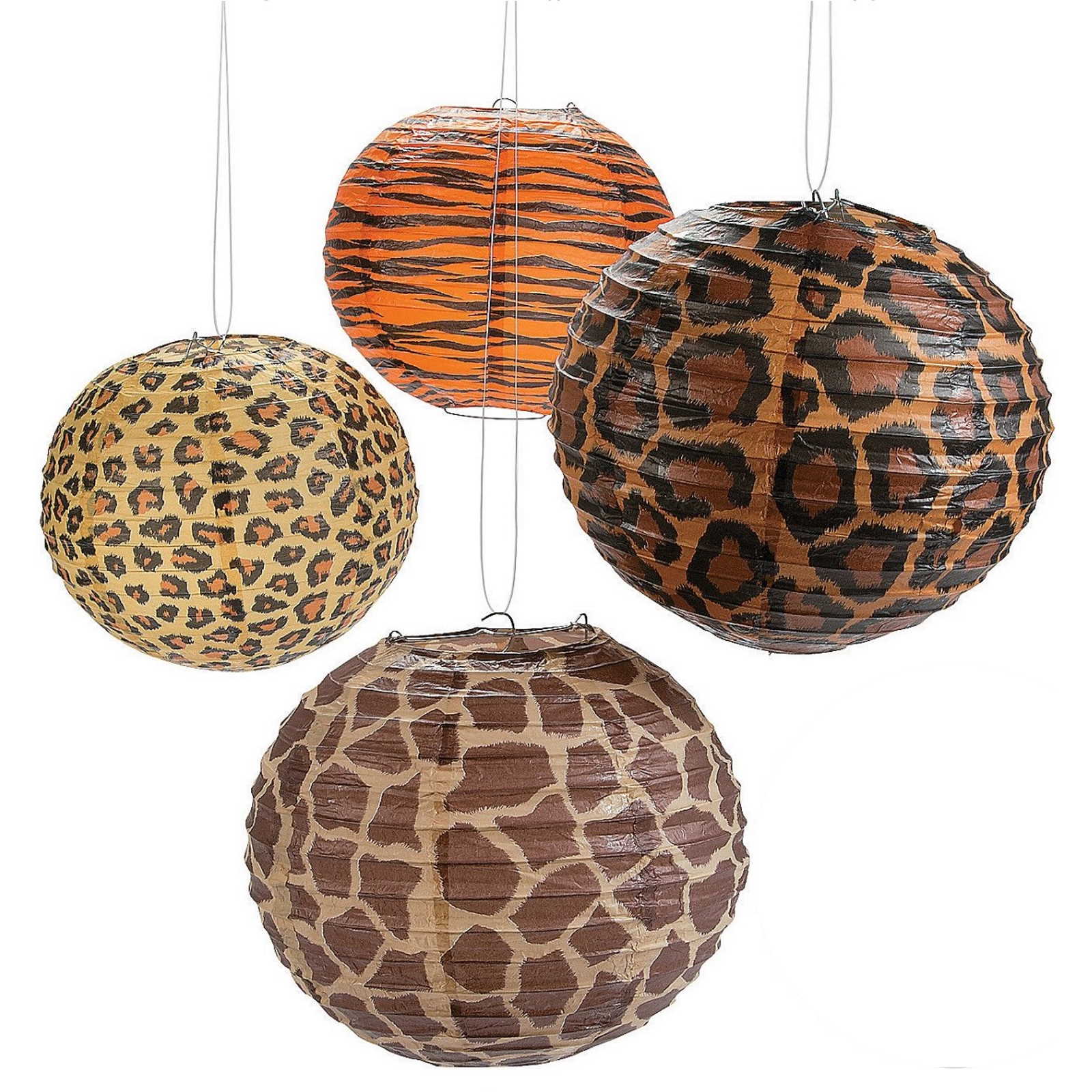 Animal Print Paper Lanterns (Pack of 12)