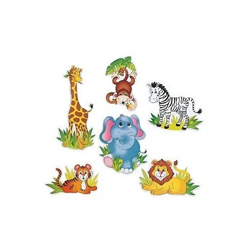 Zoo Animal Wall Decorations (Pack of 6)