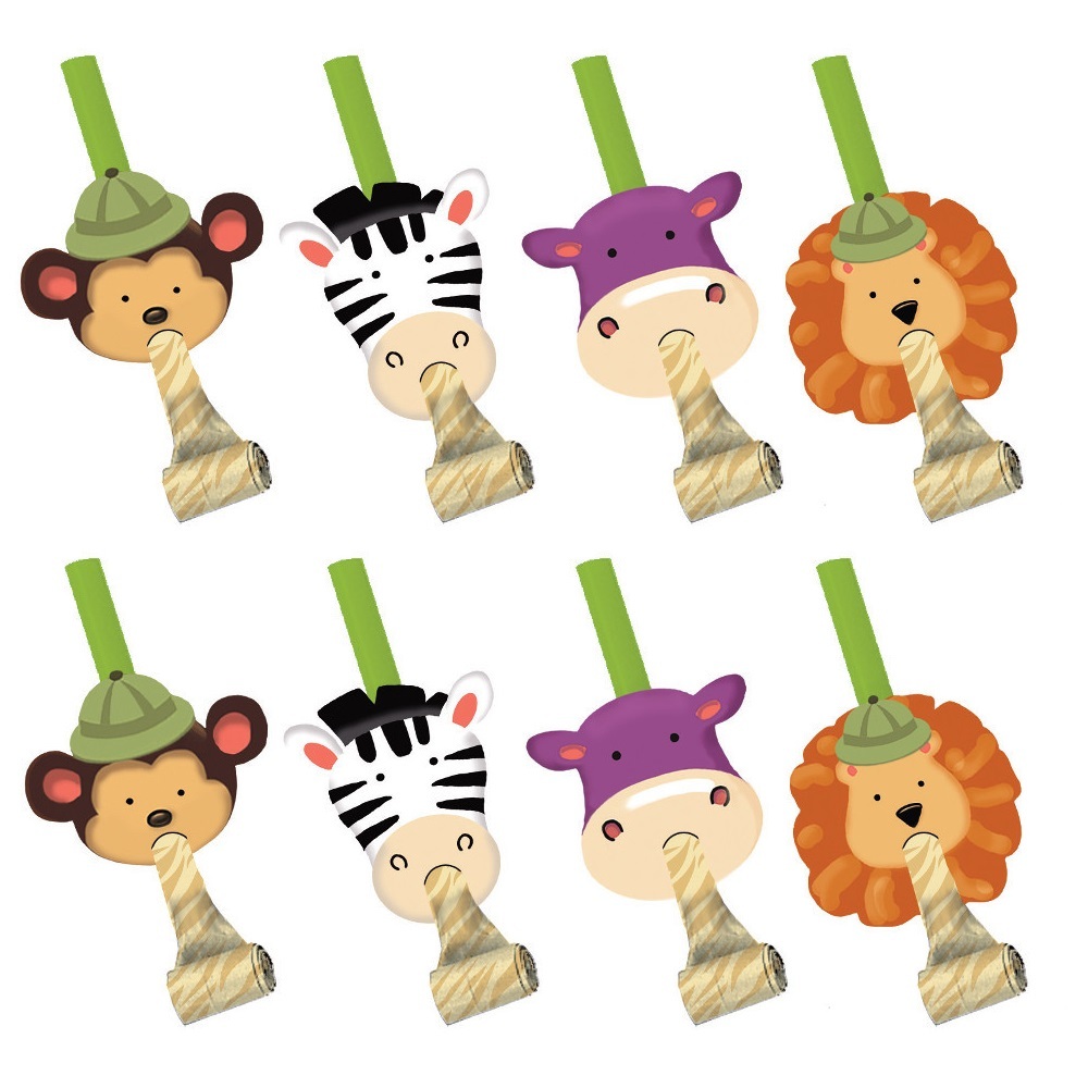 Safari Adventure Party Blowers (Pack of 8)