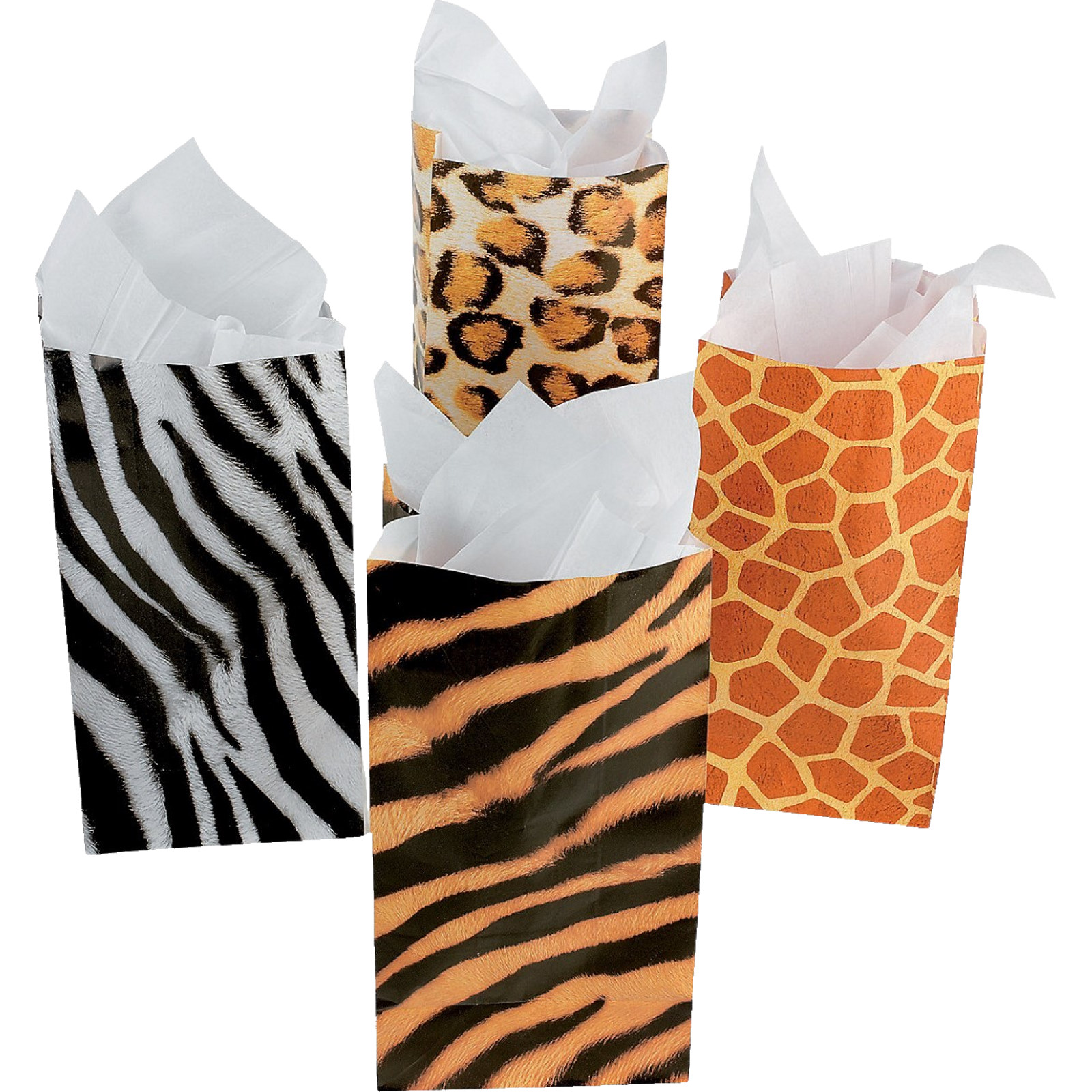 Animal Print Paper Favour Bags (Pack of 12)