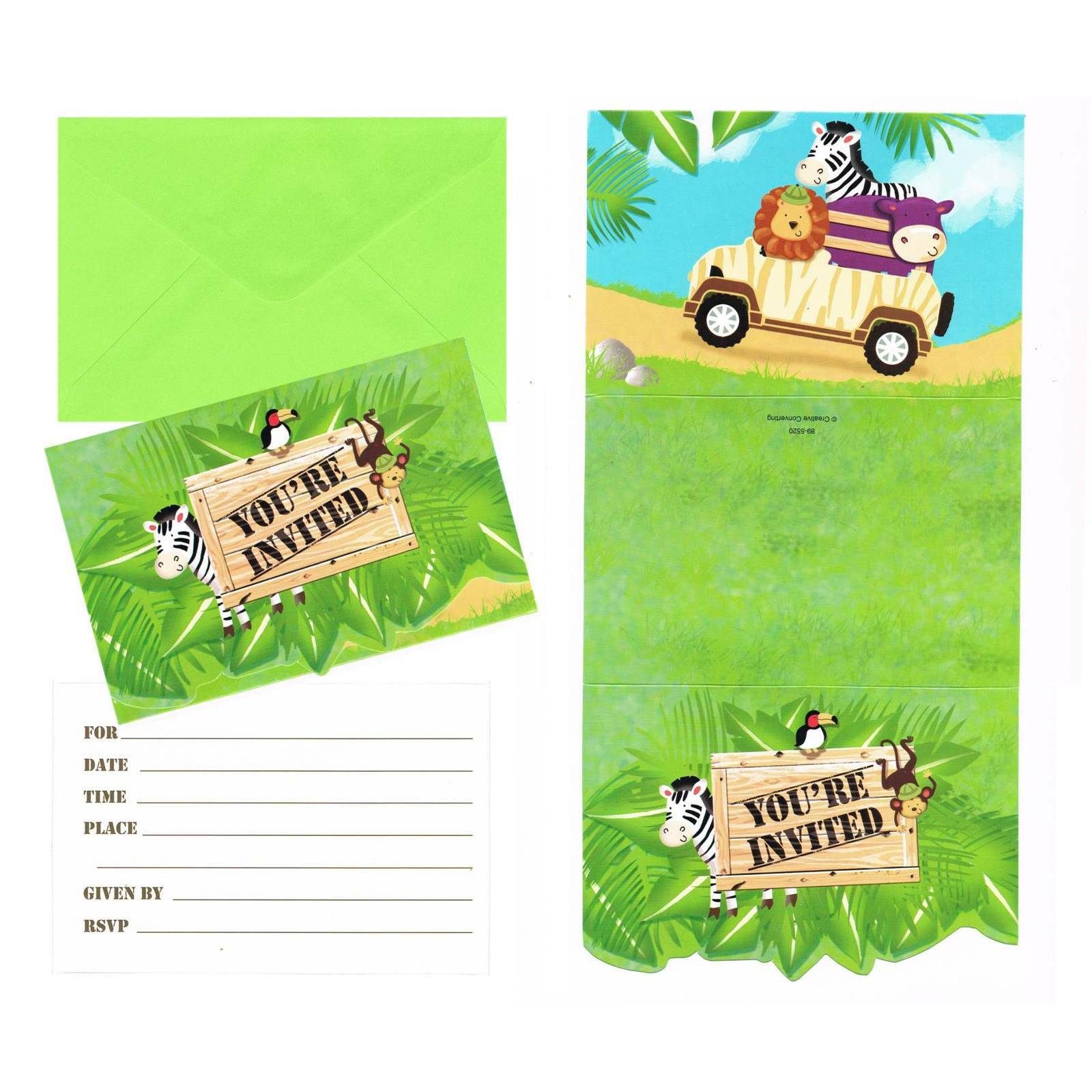 Safari Adventure Invitations (Pack of 8)