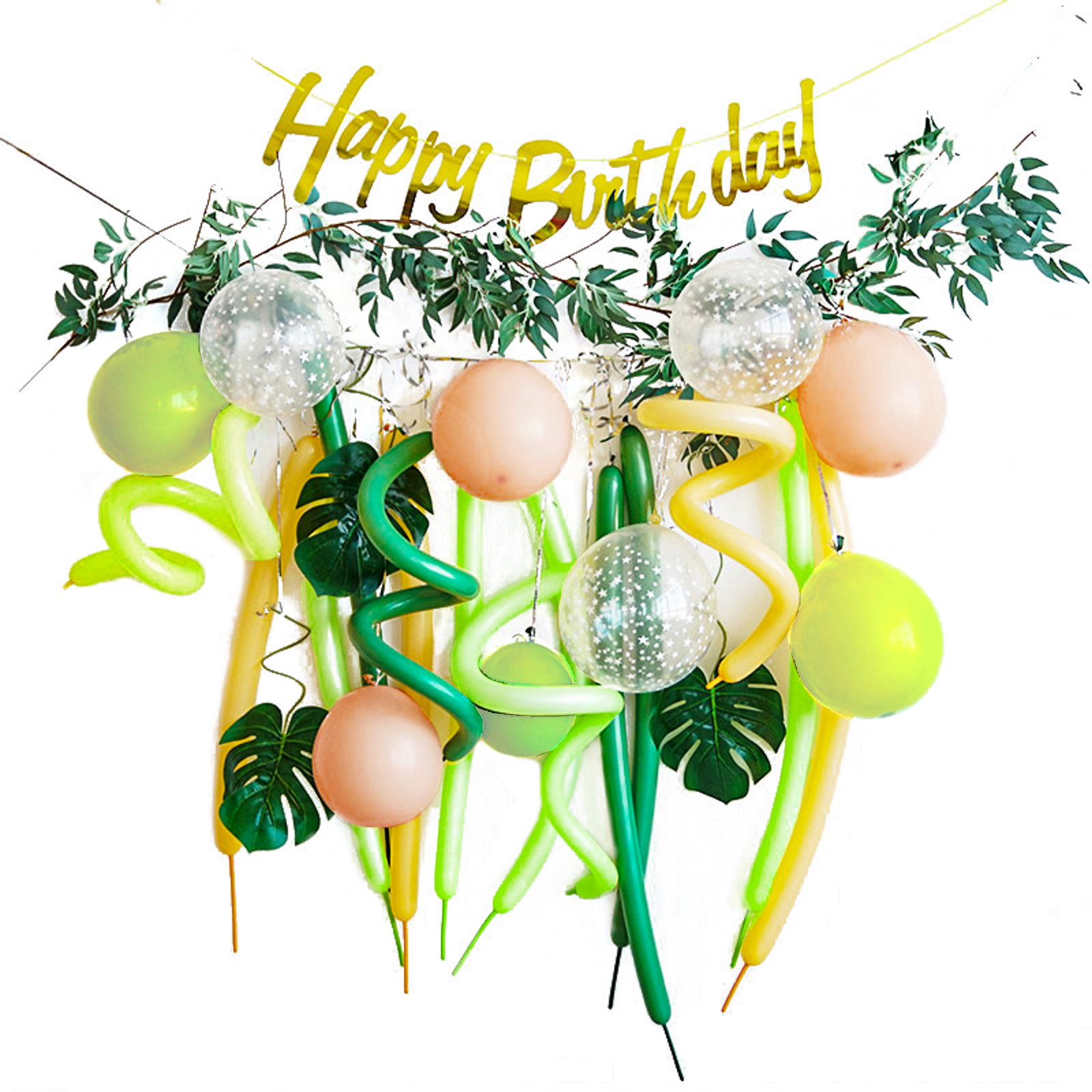 Jungle Happy Birthday Cascading Balloon Banner Kit
