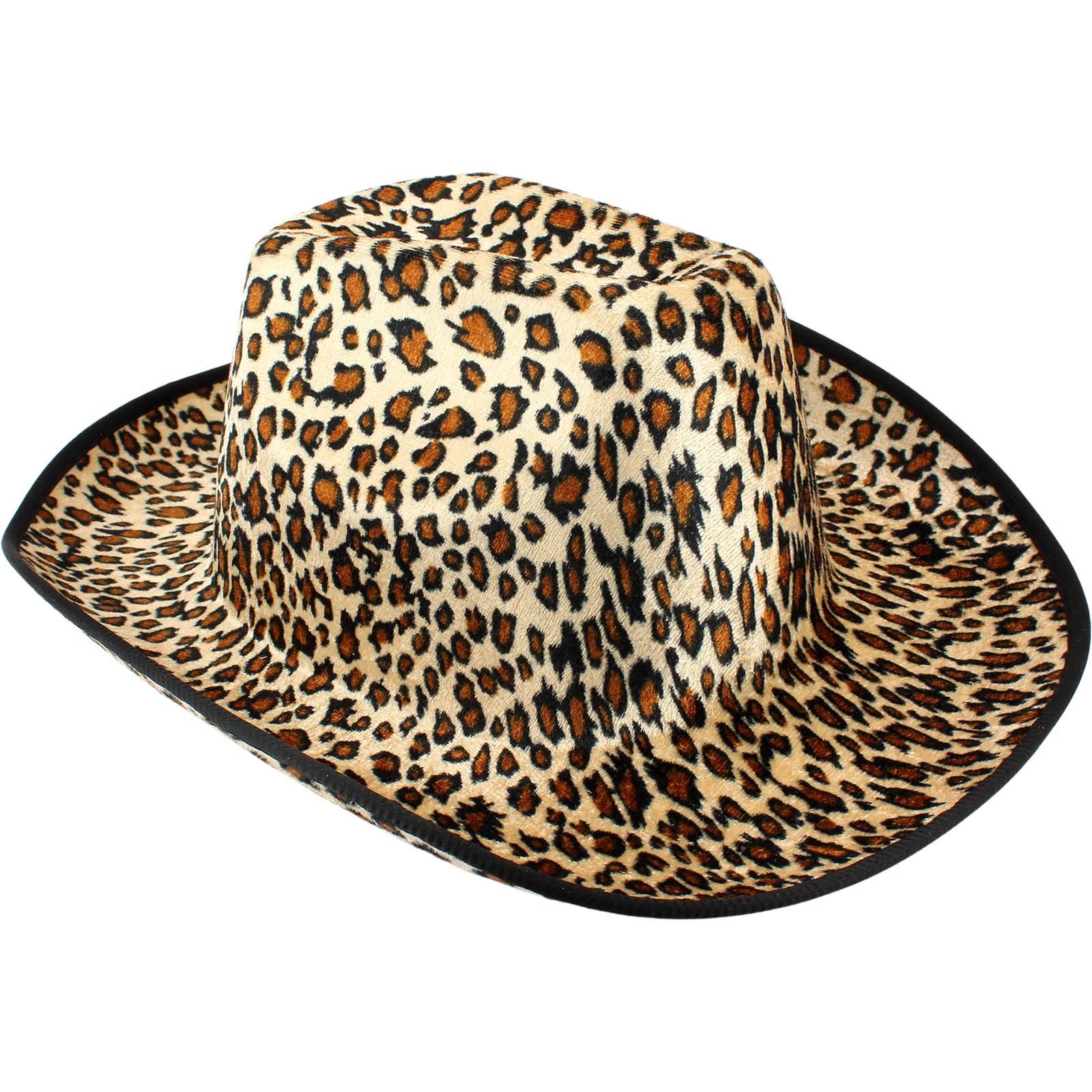 Leopard Print Velour Cowboy Hat