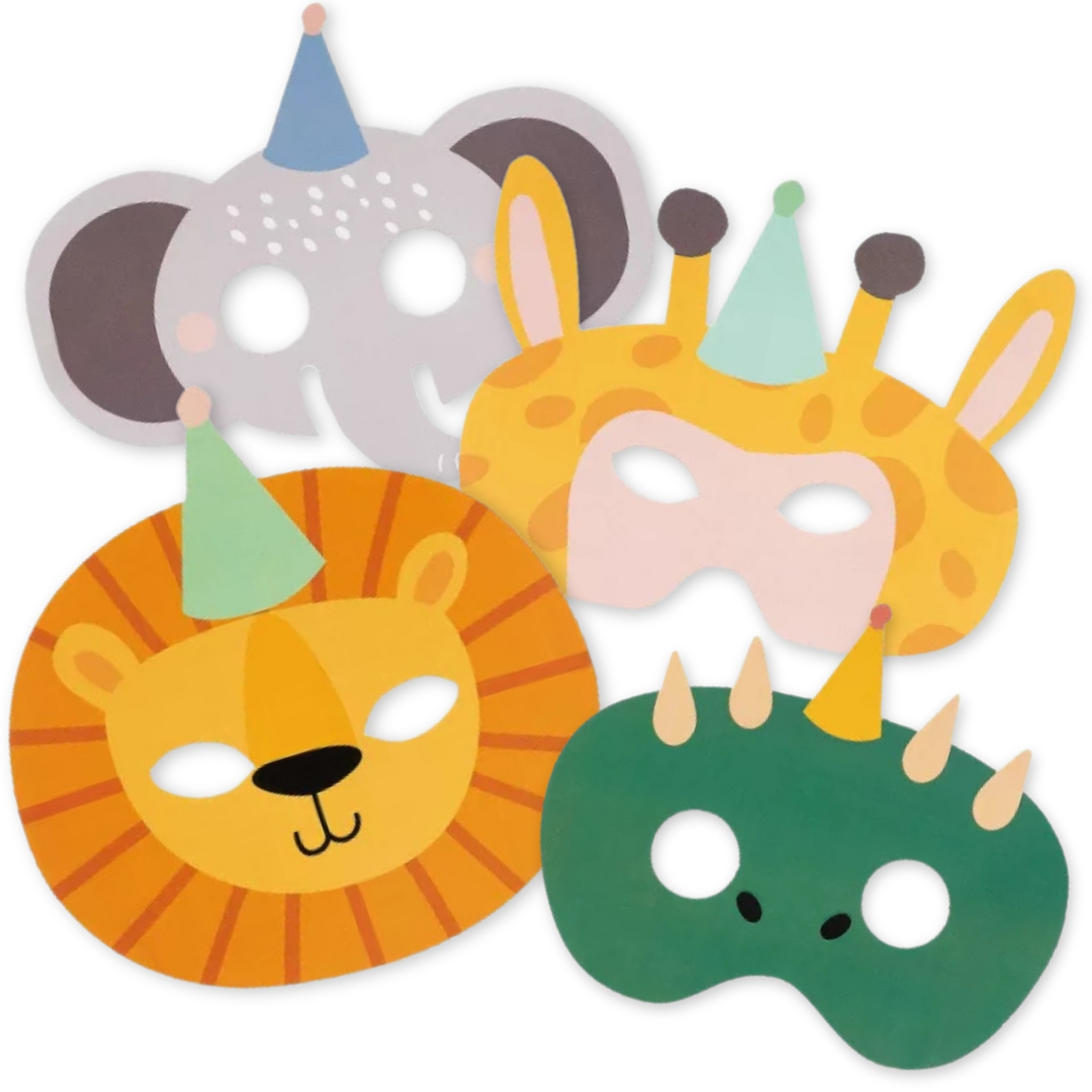 Wild Animal Party Masks (Pack of 8) 