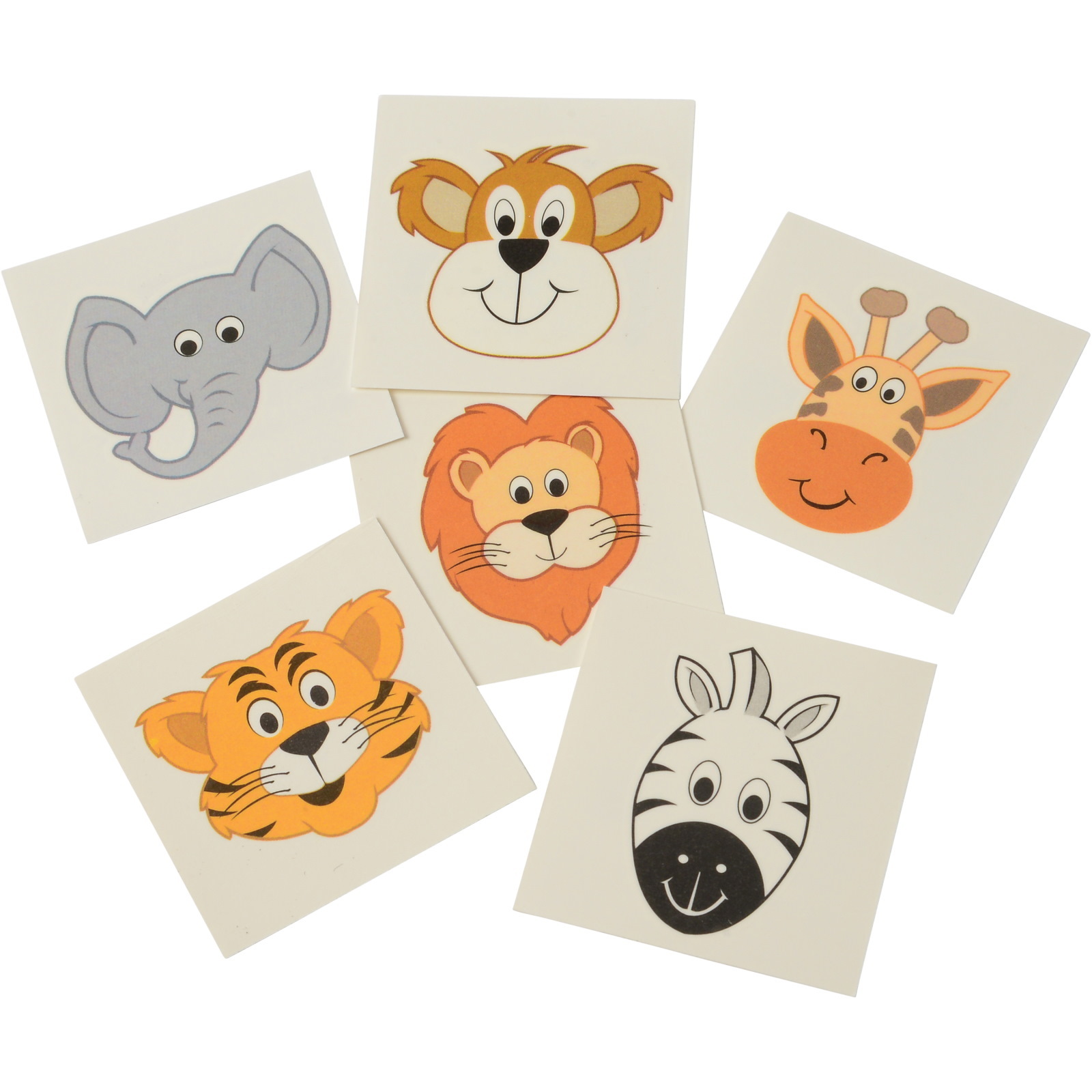 Wild Jungle Animals Tattoos (Pack of 144)