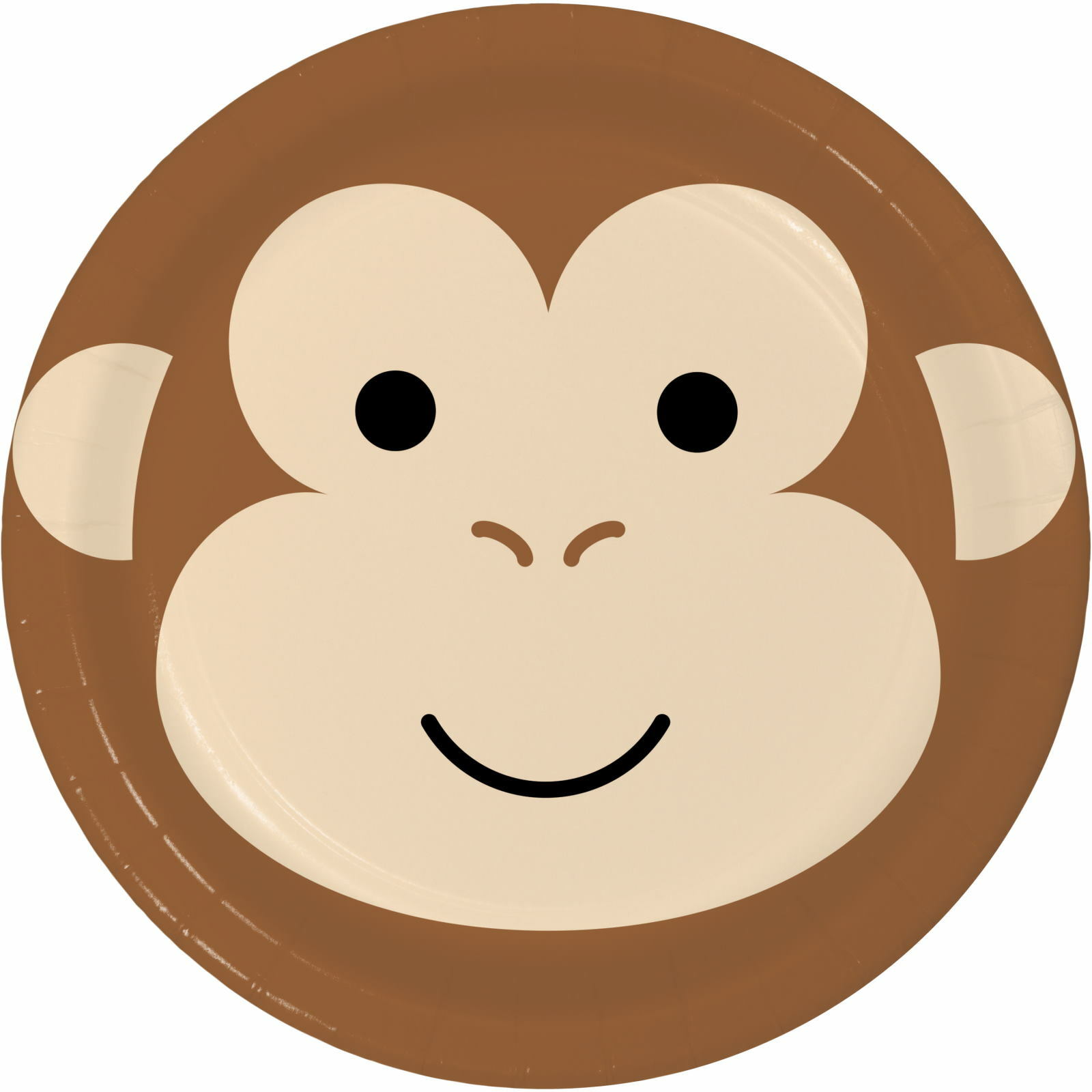 Monkey Face Large Paper Plates (Pack of 8)