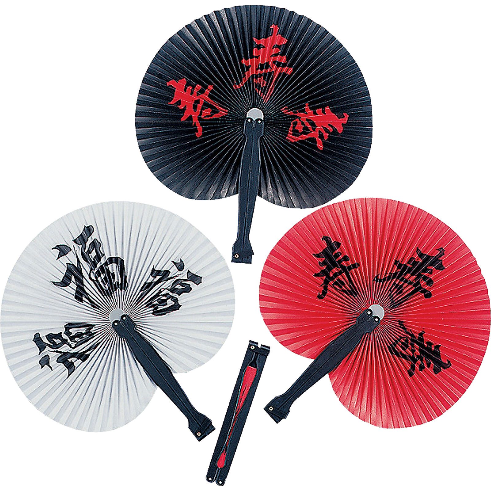 Chinese Print Hand Held Paper Fans (Pack of 12) 