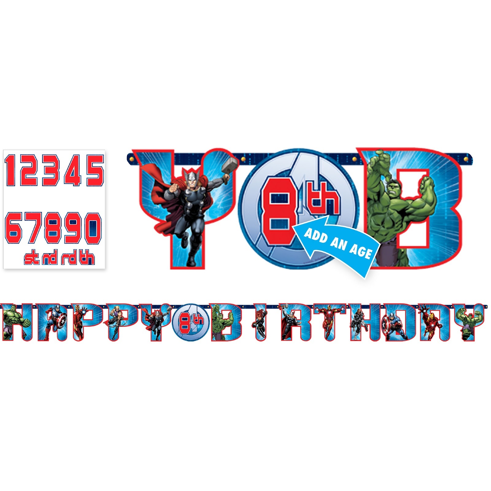 Avengers Assemble Jumbo Add an Age Banner Kit