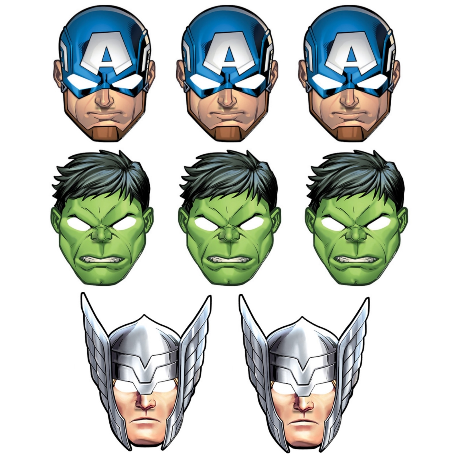 Avengers Epic Party Masks (Pack of 8)