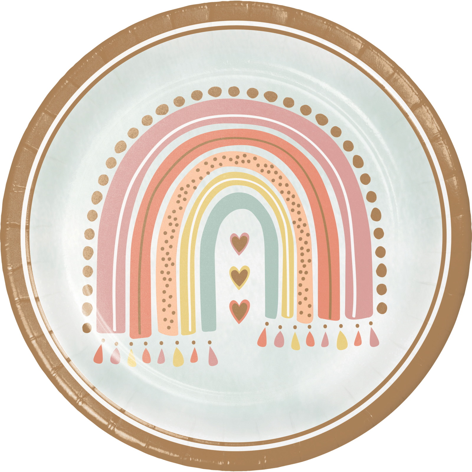 Boho Rainbow Large Paper Plates (Pack of 8)