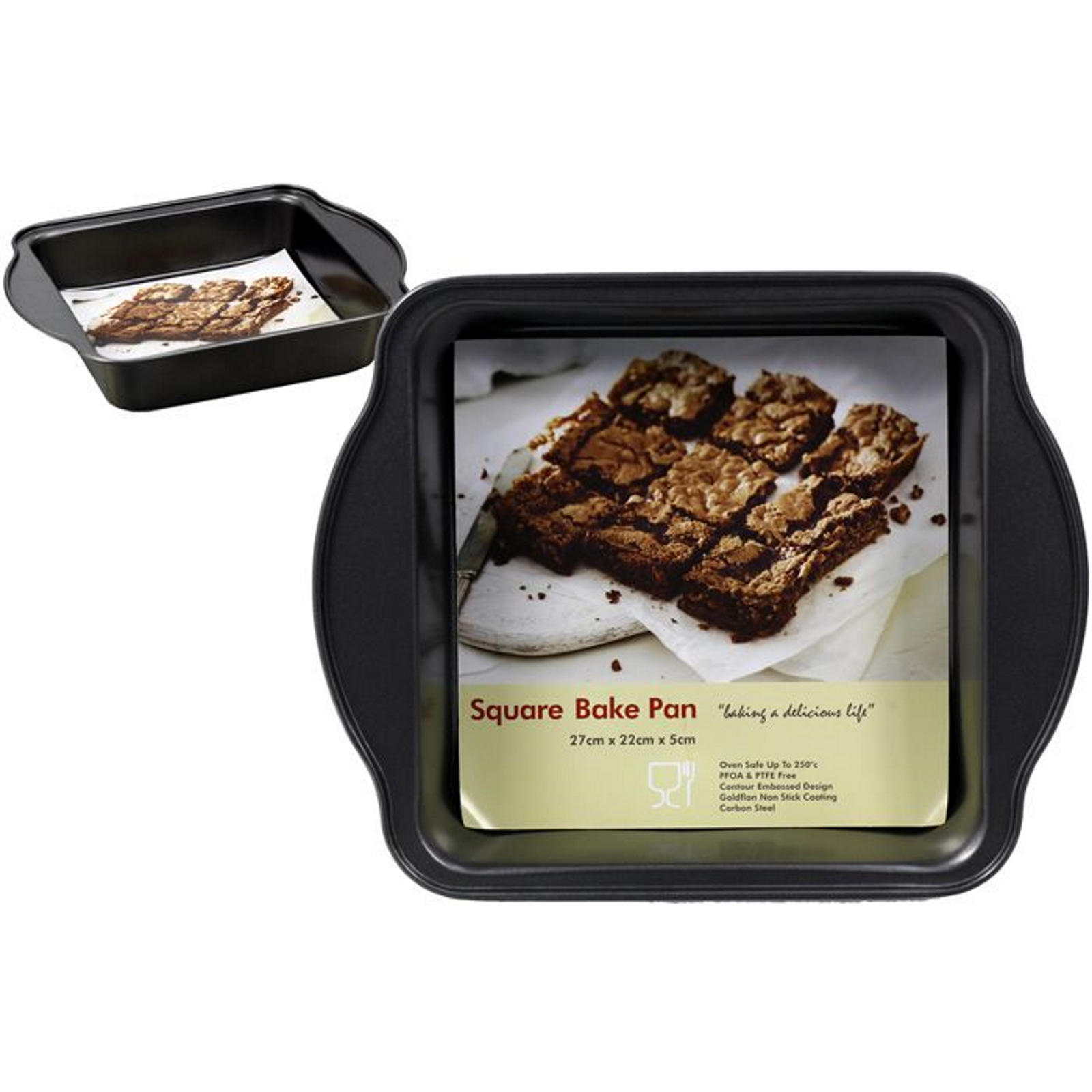 Square Cake Baking Pan Non-Stick 27cm x 22cm x 5cm