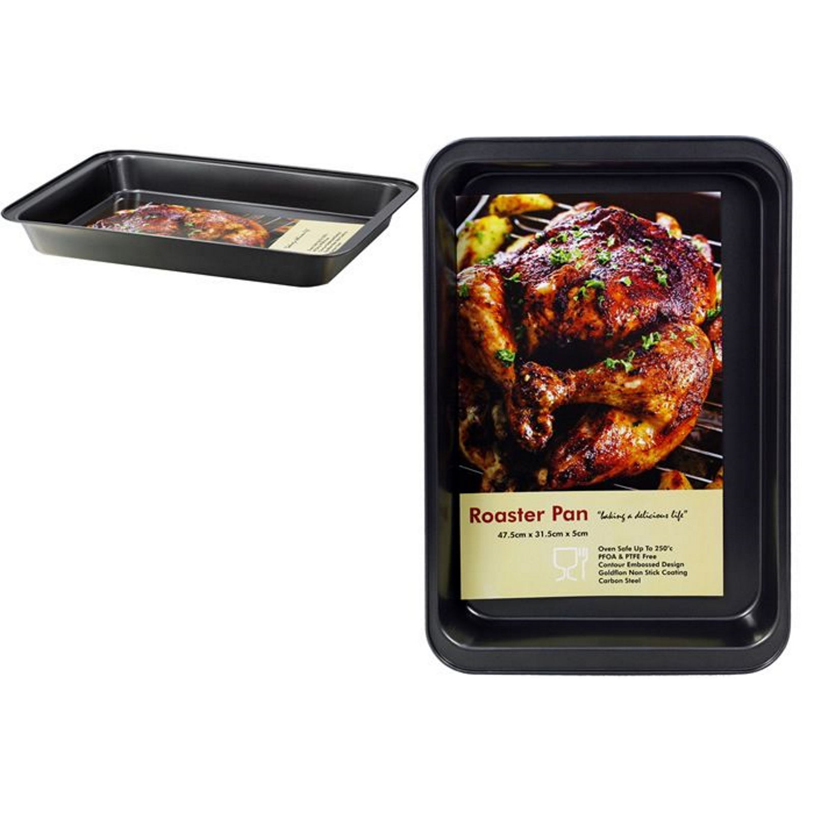 Rectangular Roaster Pan Non-Stick 47.5cm x 31.5cm x 5cm