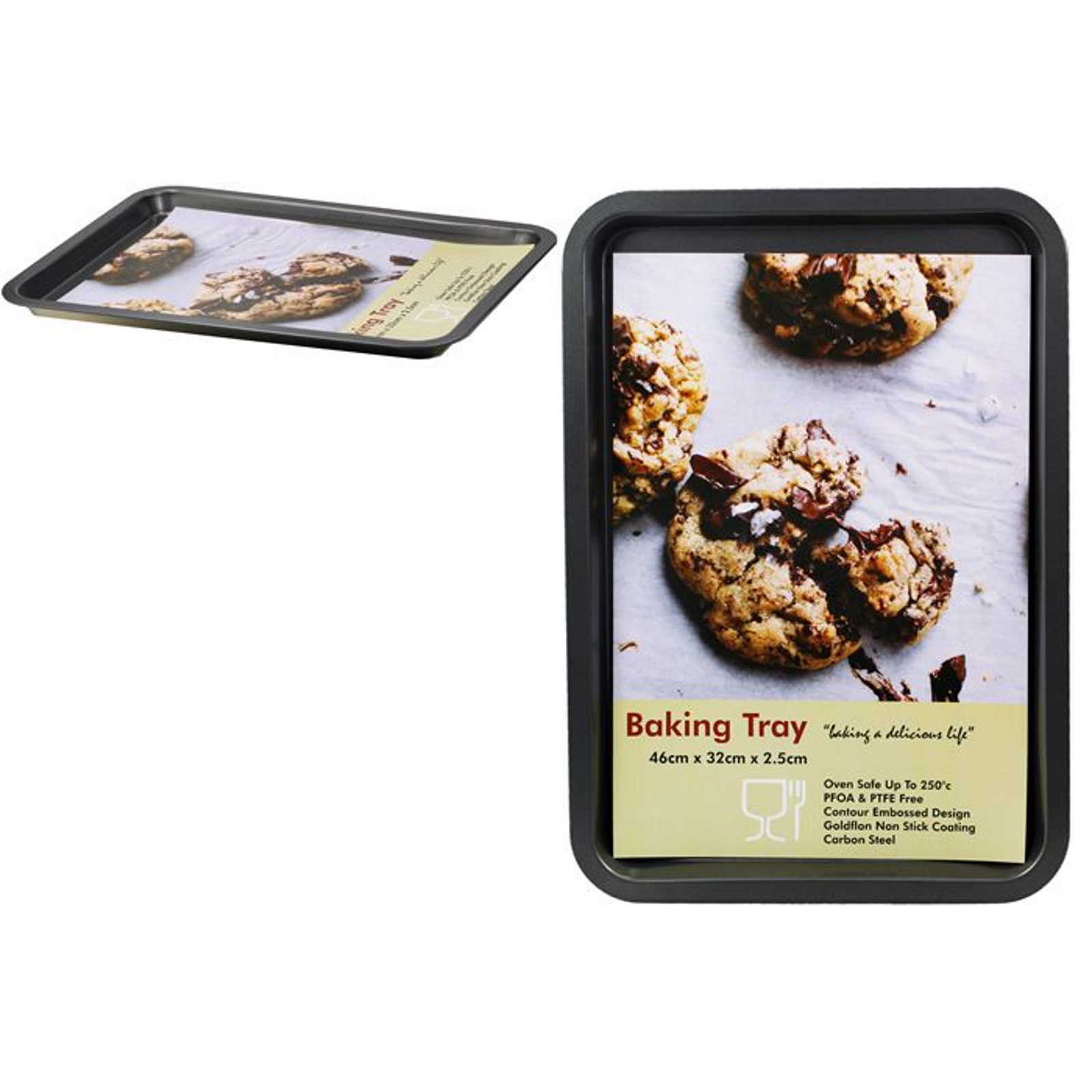 Rectangular Baking Tray Non-Stick 46.5cm x 32.5cm x 2.5cm