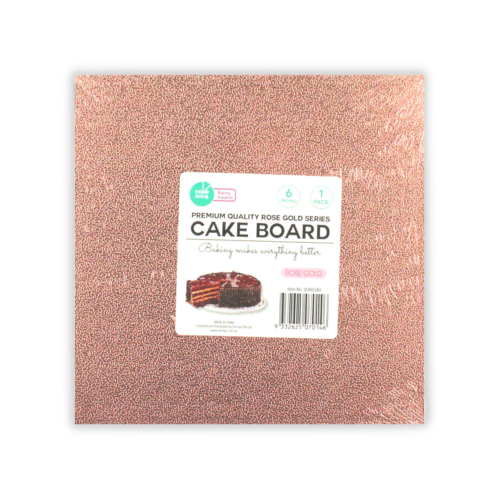 Square Rose Gold Cake Board 15.3cm 