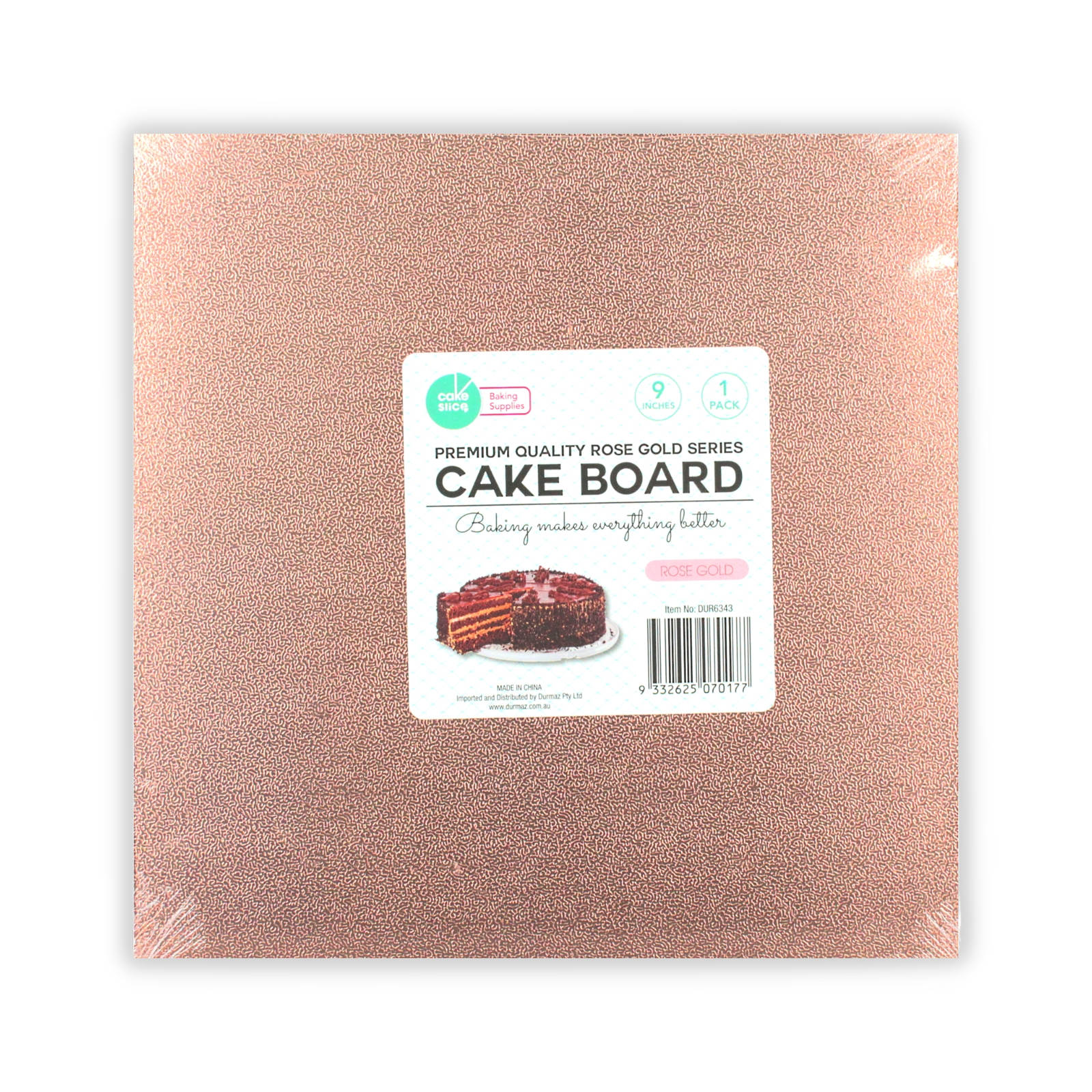 Square Rose Gold Cake Board 22.7cm 