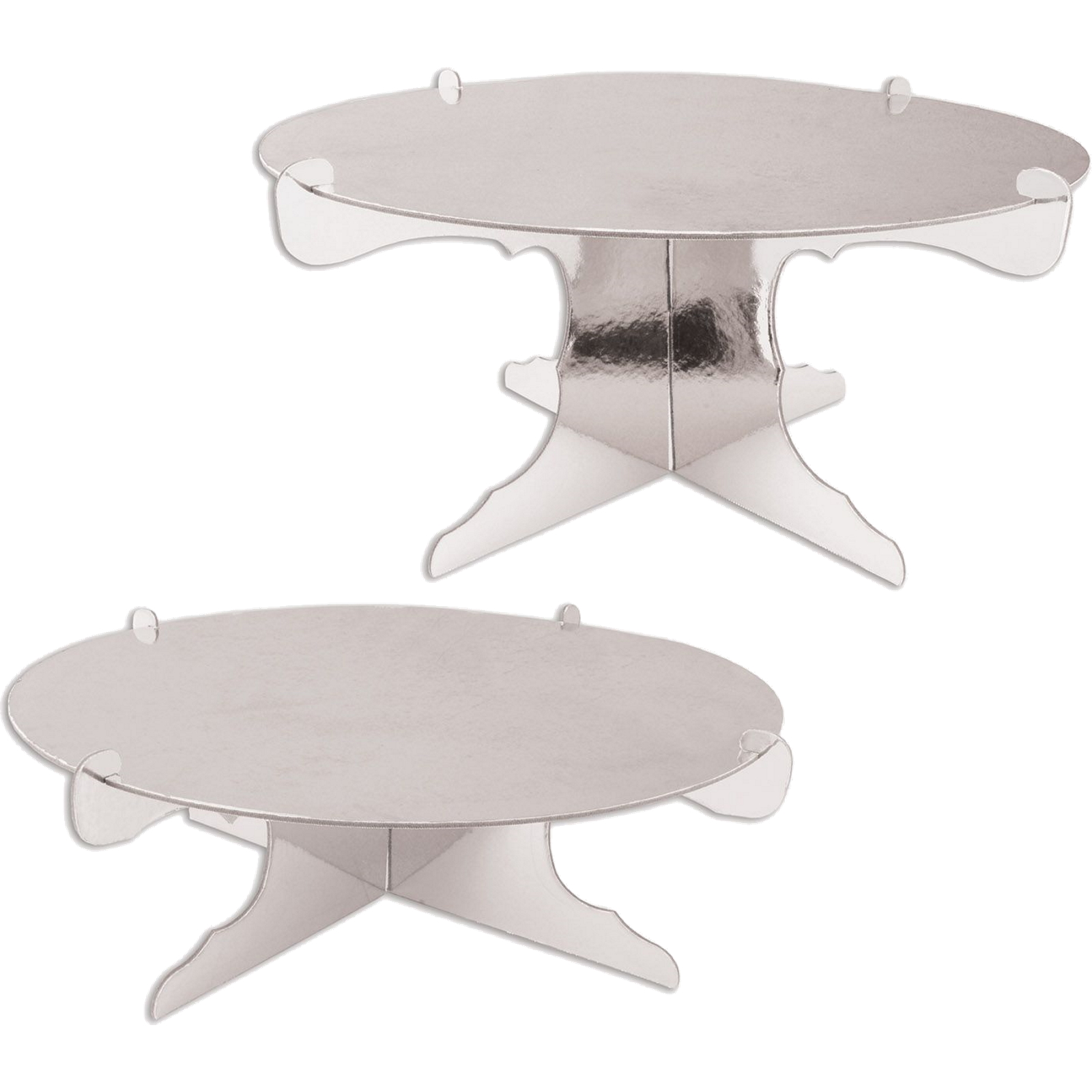 Metallic Silver Cake Stands (Pack of 2)