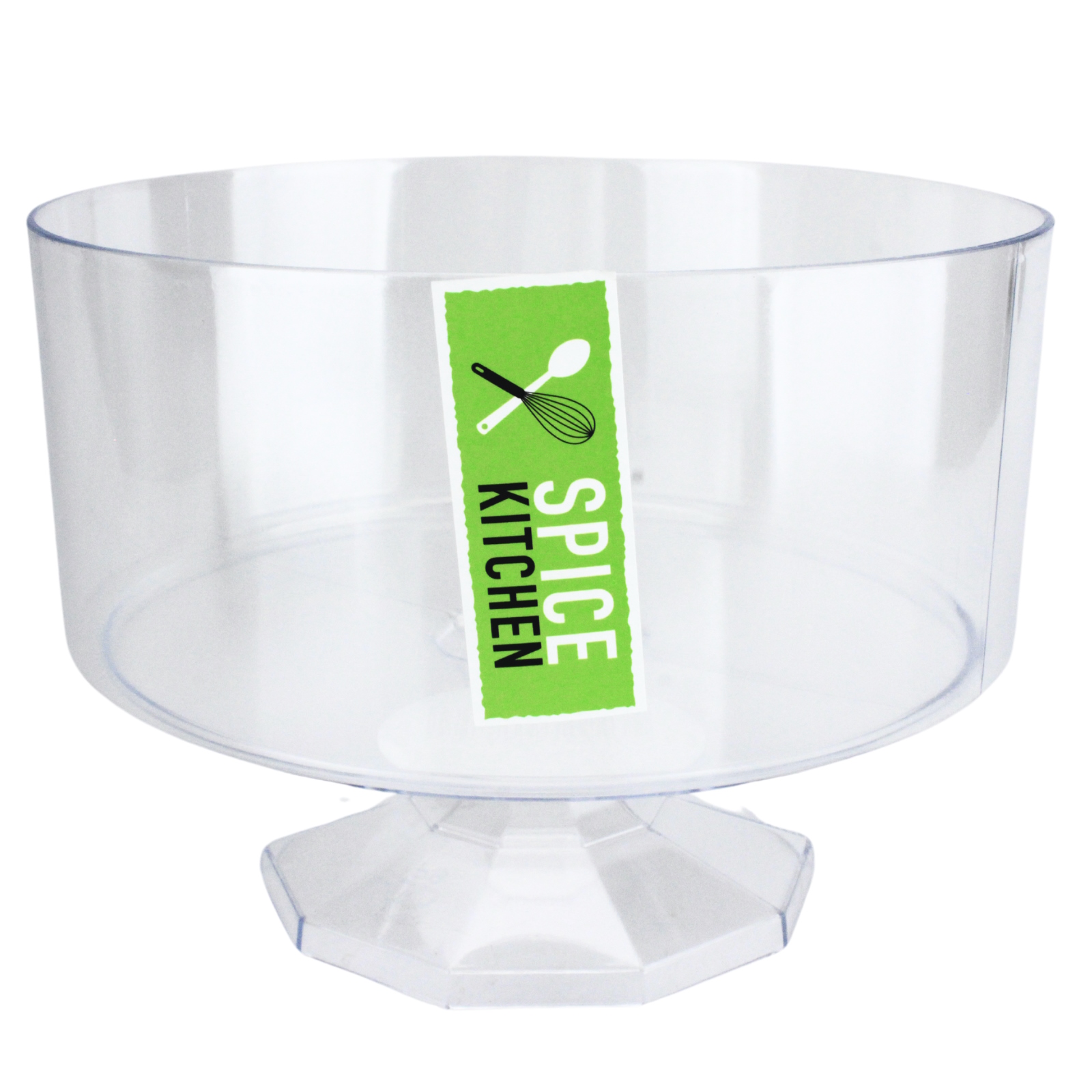 Clear Pedestal Plastic Bowl 19cm