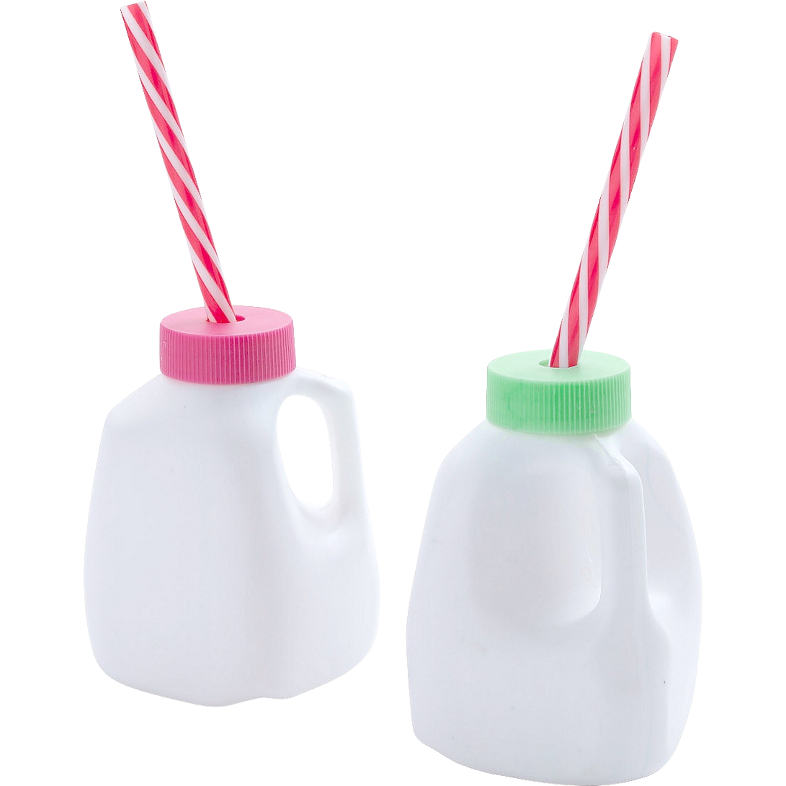 Retro Milk Bottle With Straw 177ml Assorted