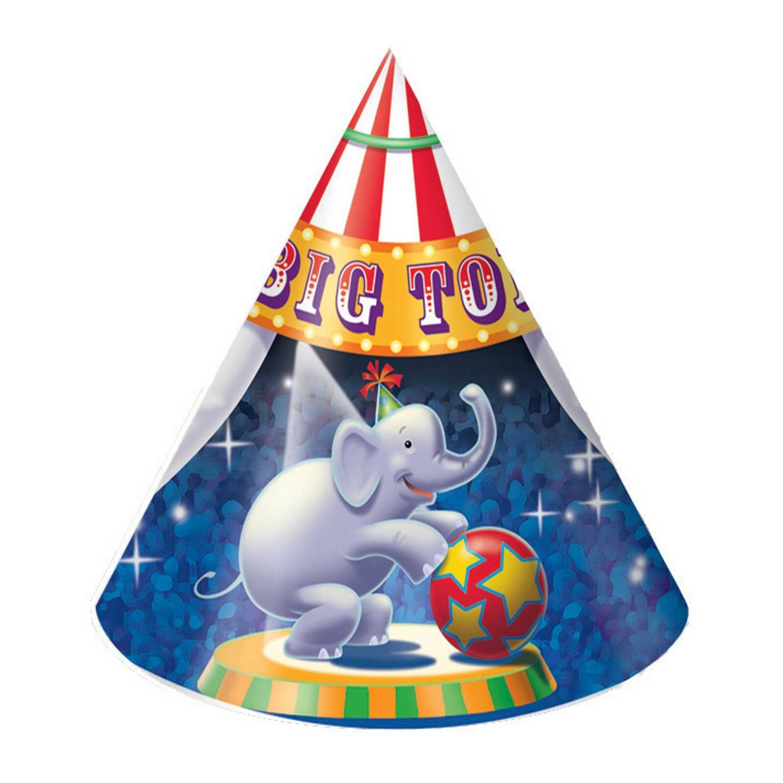 Big Top Birthday Party Hats (Pack of 8)