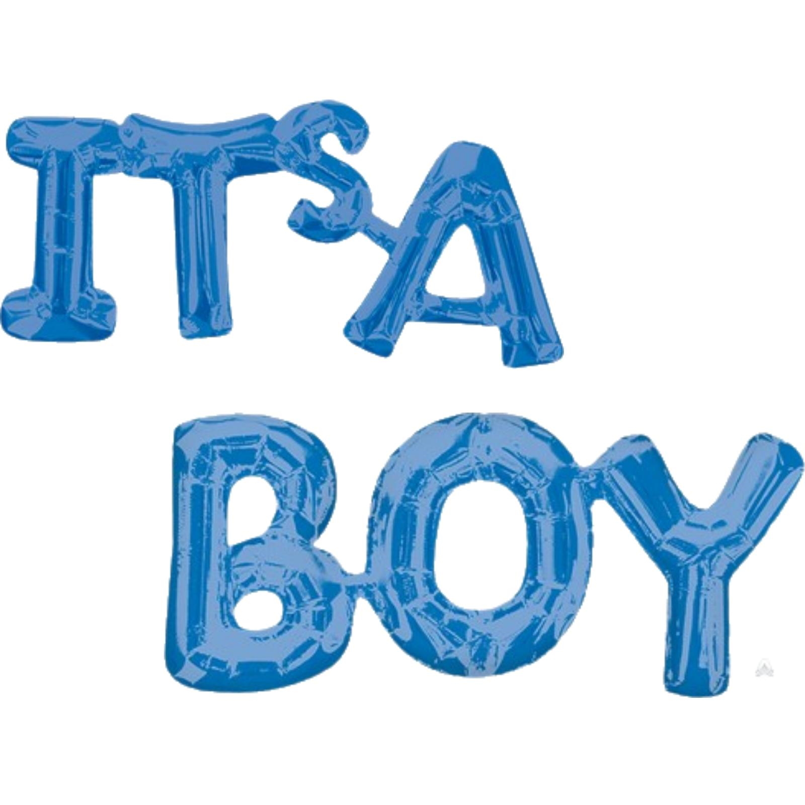 Blue It's a Boy Air Fill Foil Balloon Banner