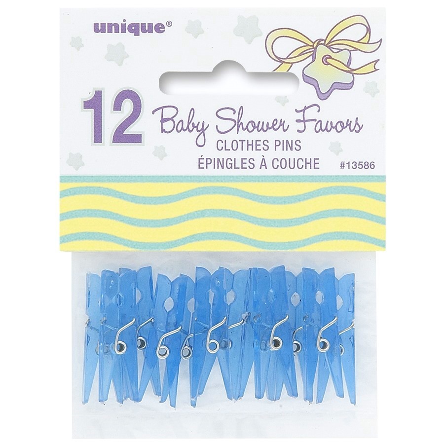 Blue Mini Clothes Pegs (Pack of 12)