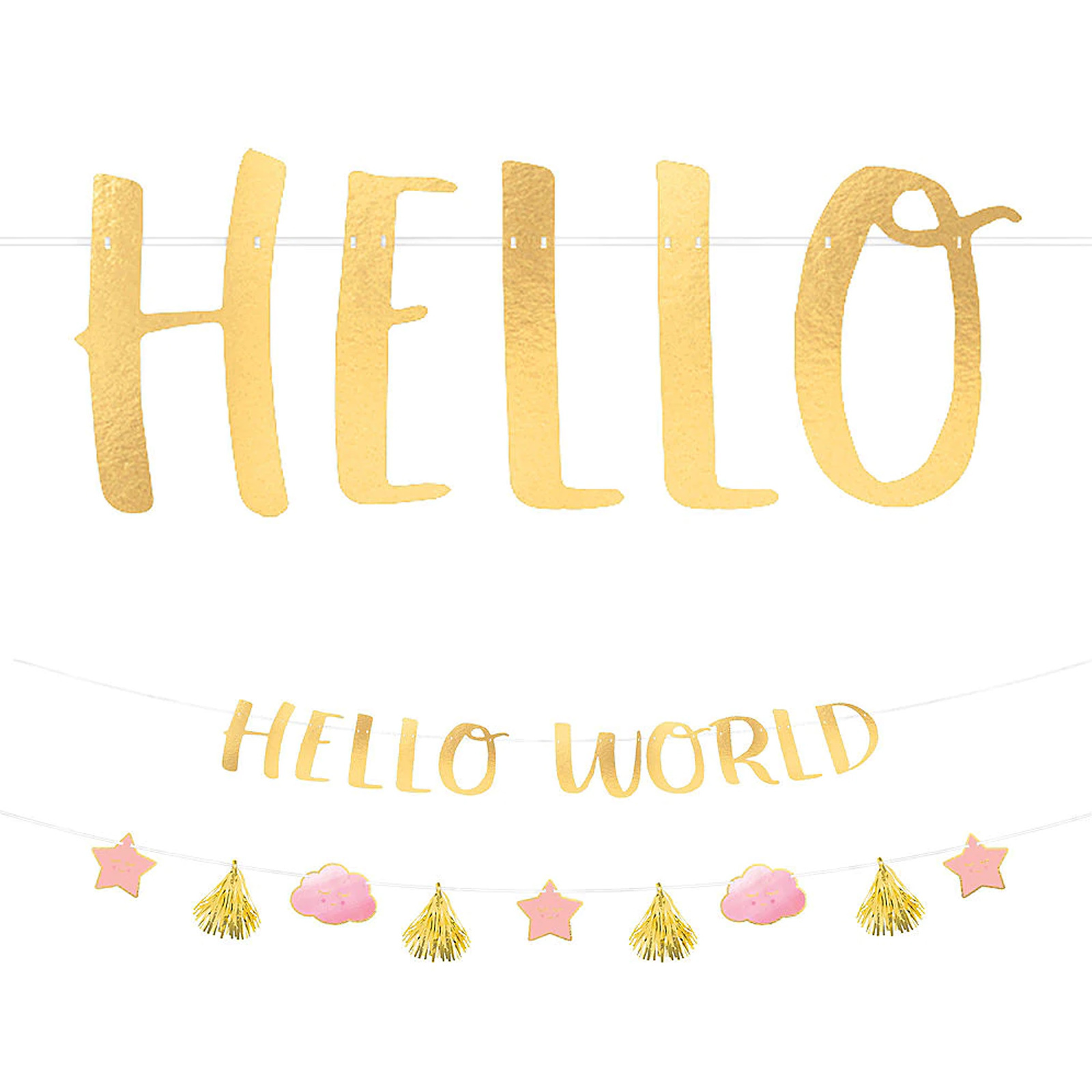 Baby Girl Hello World Banner Kit