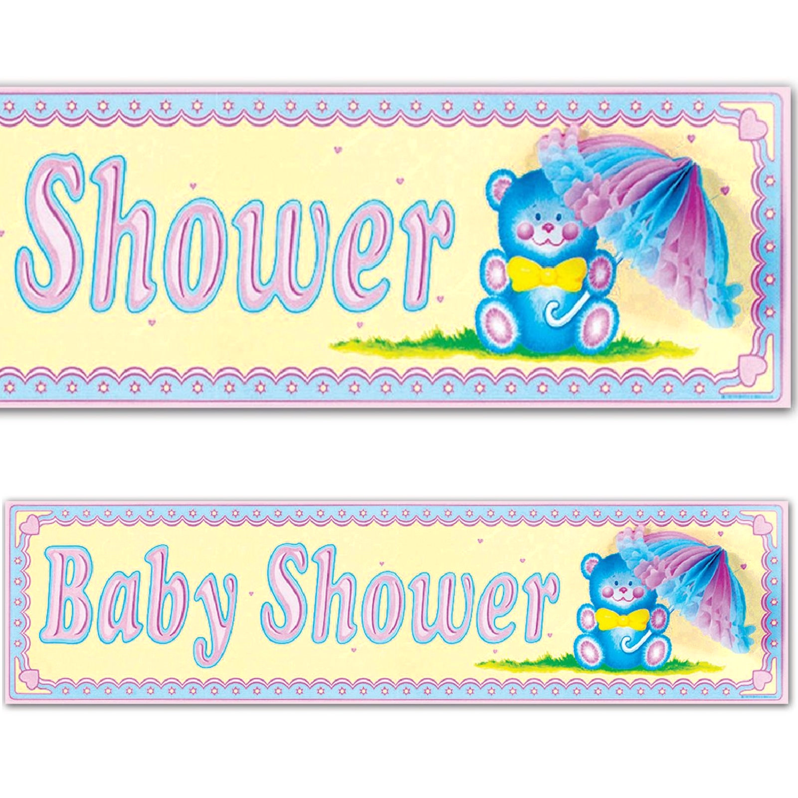 Baby Shower Sign With Tissue Parasol Banner