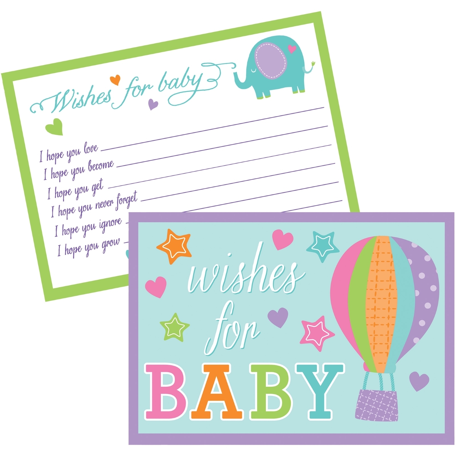 Baby Shower Wishes For Baby Cards (Pack of 24)