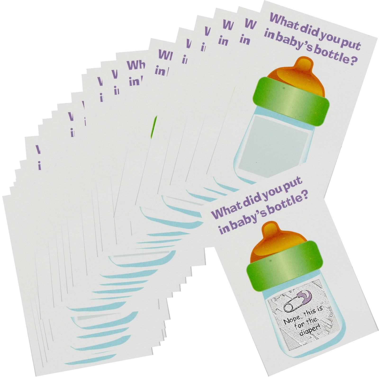 Baby Shower Bottle Scratch Card Game